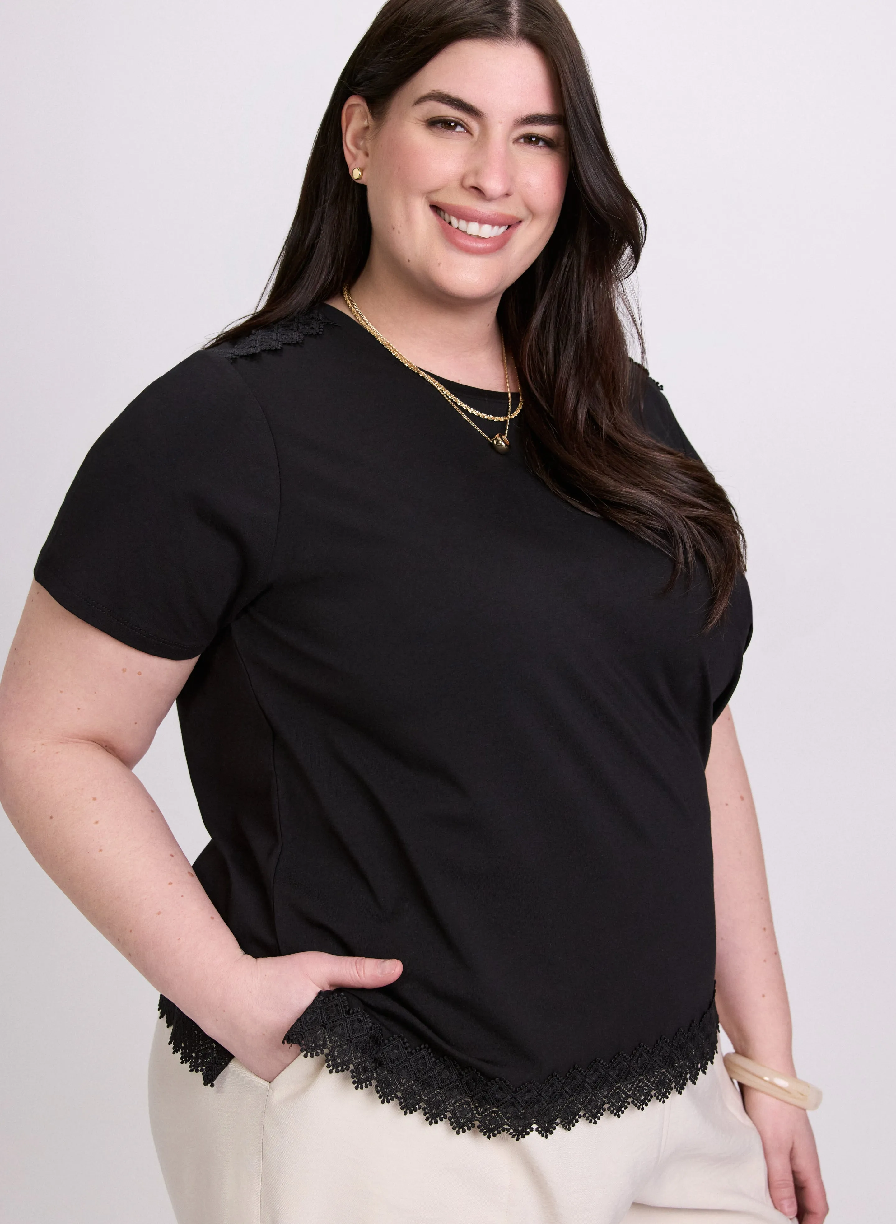 Crochet Trim T-Shirt sold by Laura product image thumbnail 2