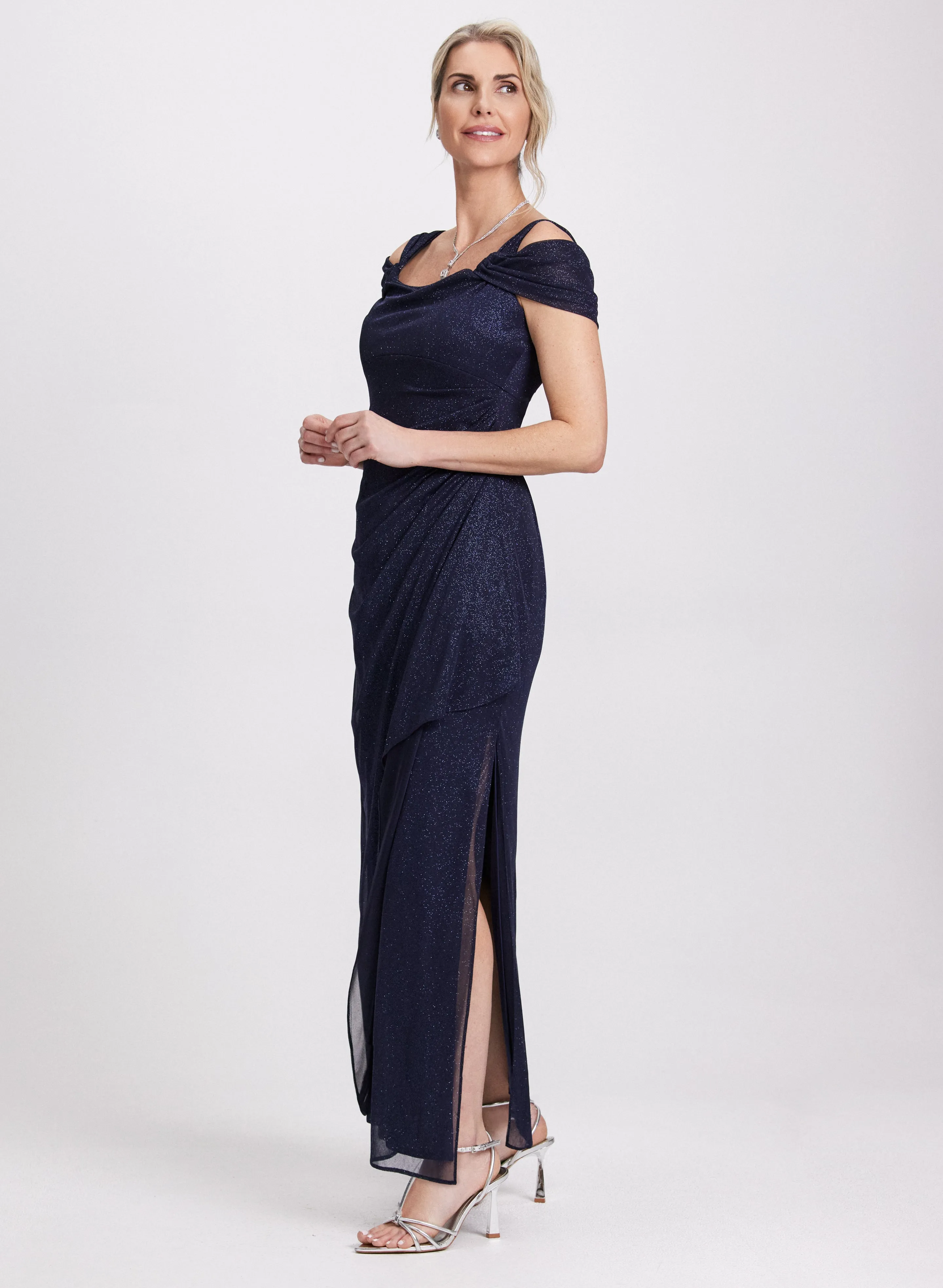 Draped Glitter Dress sold by Laura product image thumbnail 2
