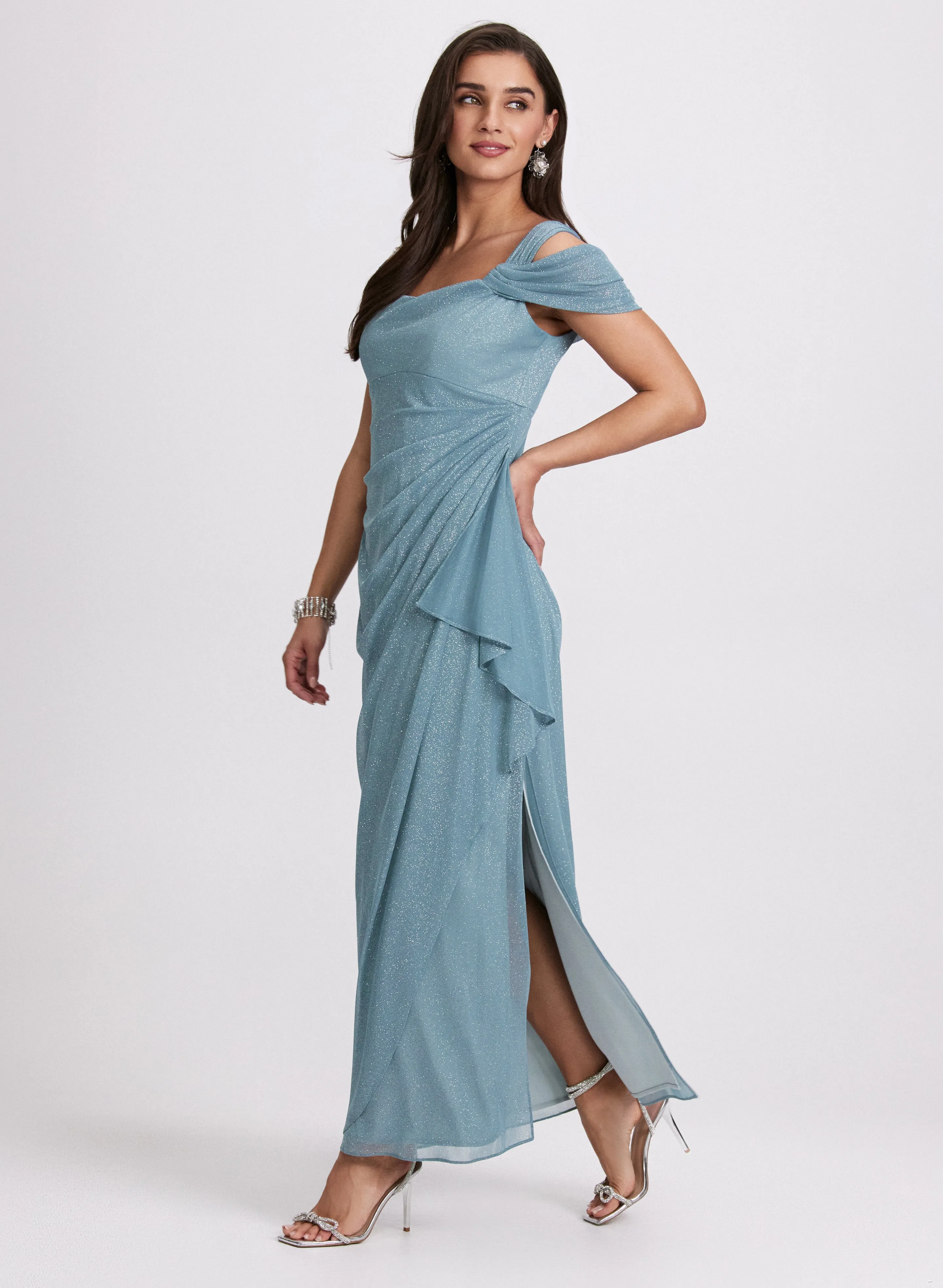Draped Glitter Dress sold by Laura product image thumbnail 2