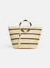 Striped Straw Tote Bag sold by Laura