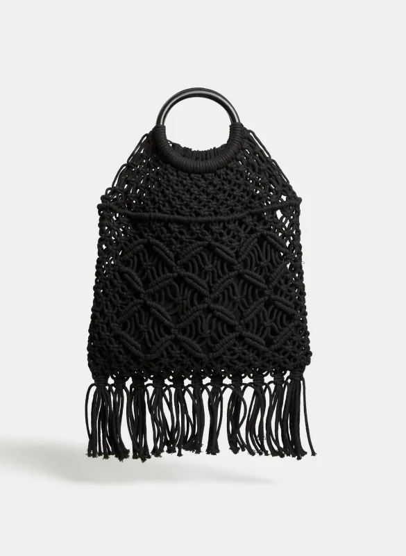 Fringed Macramé Bag sold by Laura