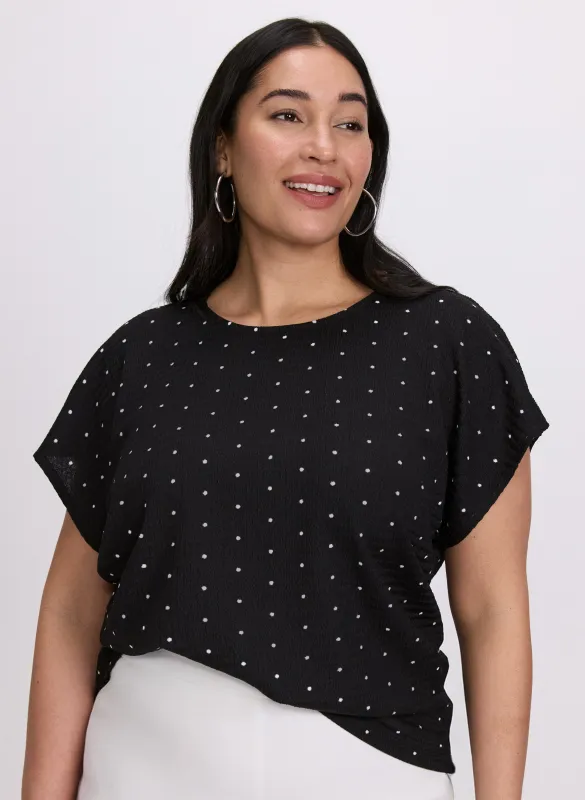 Polka Dot Bubble Knit Top sold by Laura