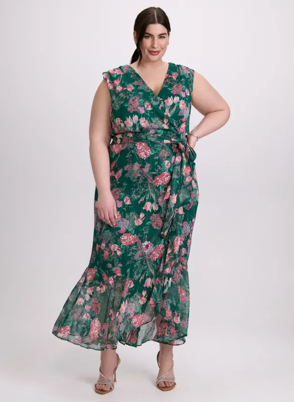 Floral Waterfall Ruffle Dress sold by Laura