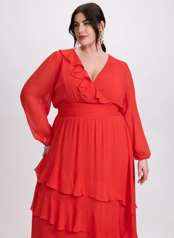 Asymmetric Ruffle Front Dress sold by Laura