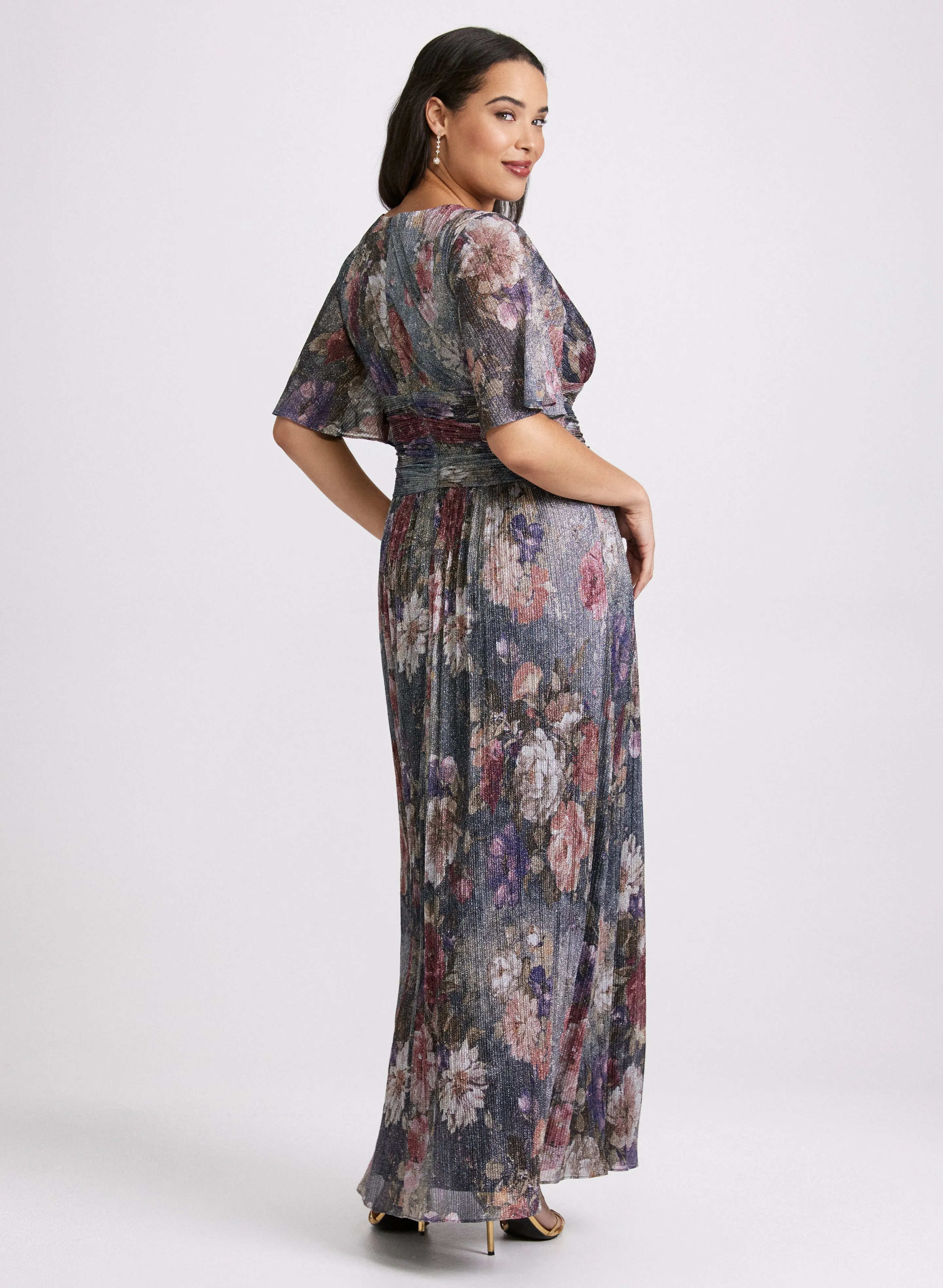 Metallic Floral Dress sold by Laura product image thumbnail 3