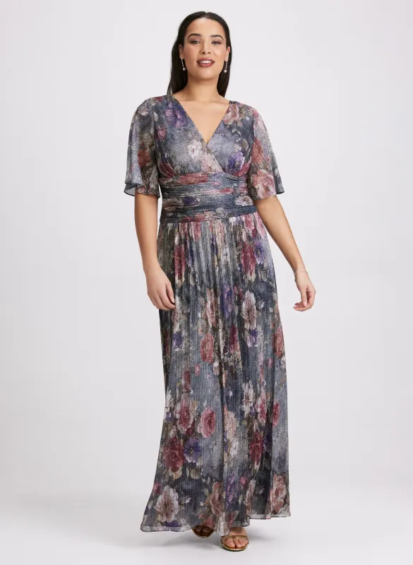 Metallic Floral Dress sold by Laura