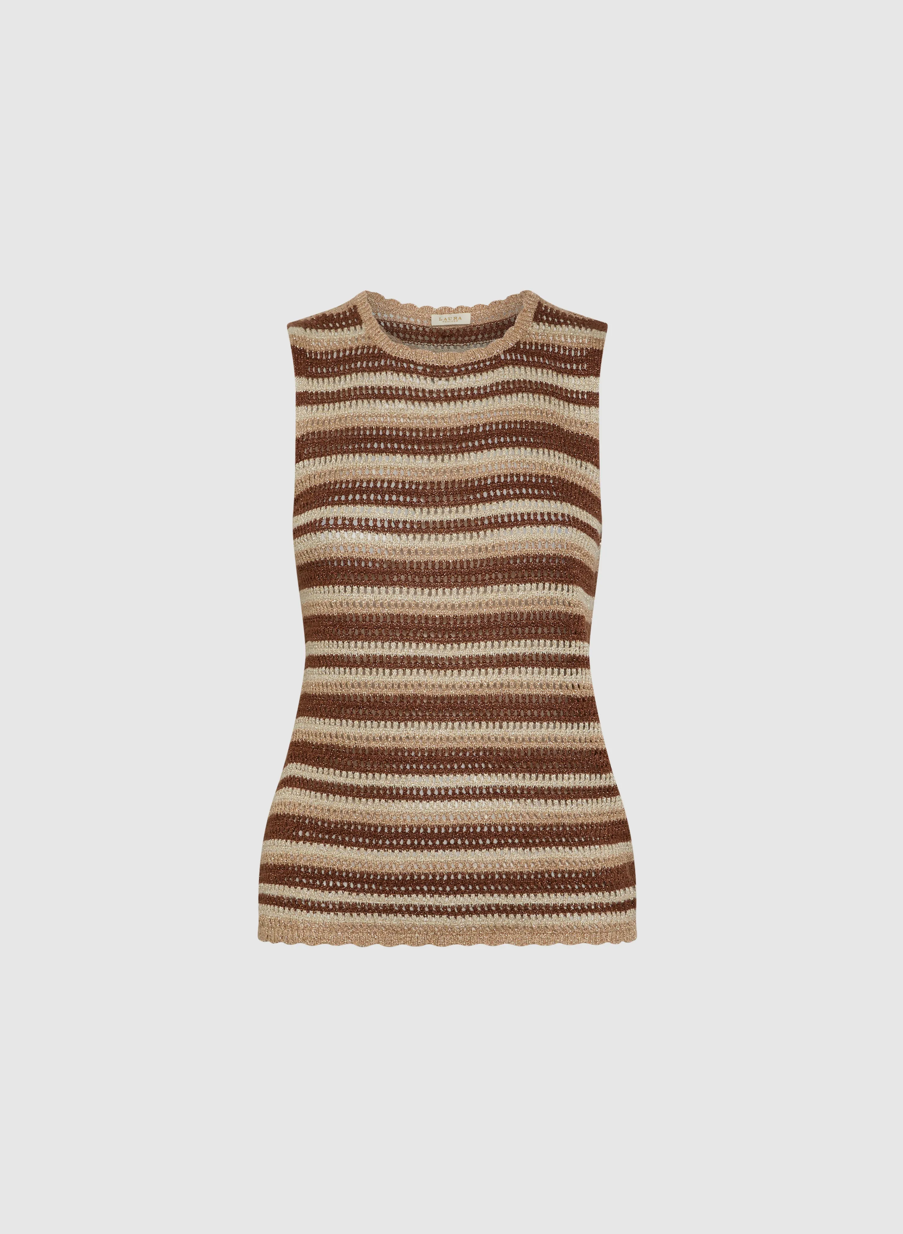 Striped Crochet Knit Top sold by Laura product image thumbnail 2