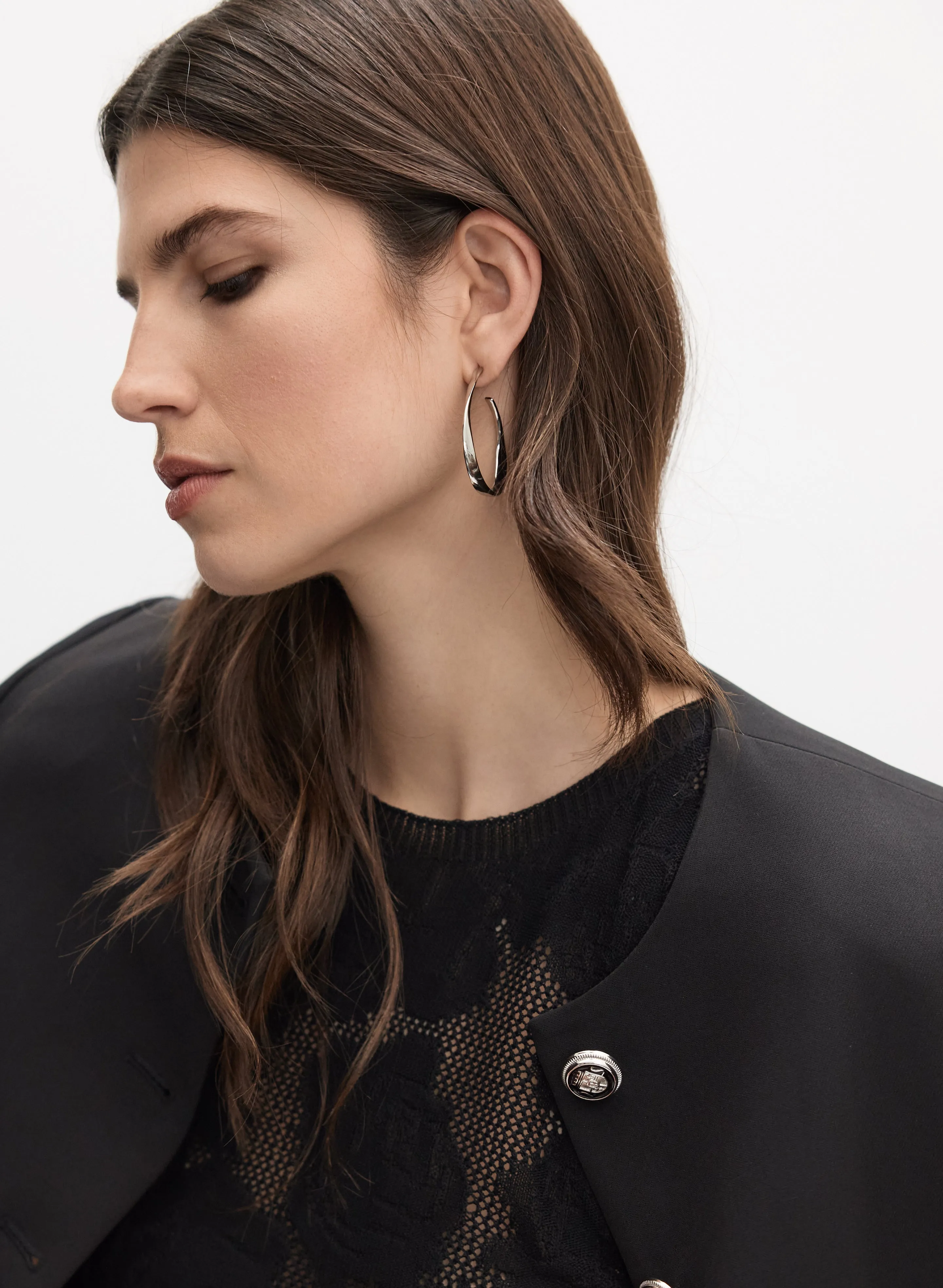 Curved Hoop Earrings sold by Laura product image thumbnail 3