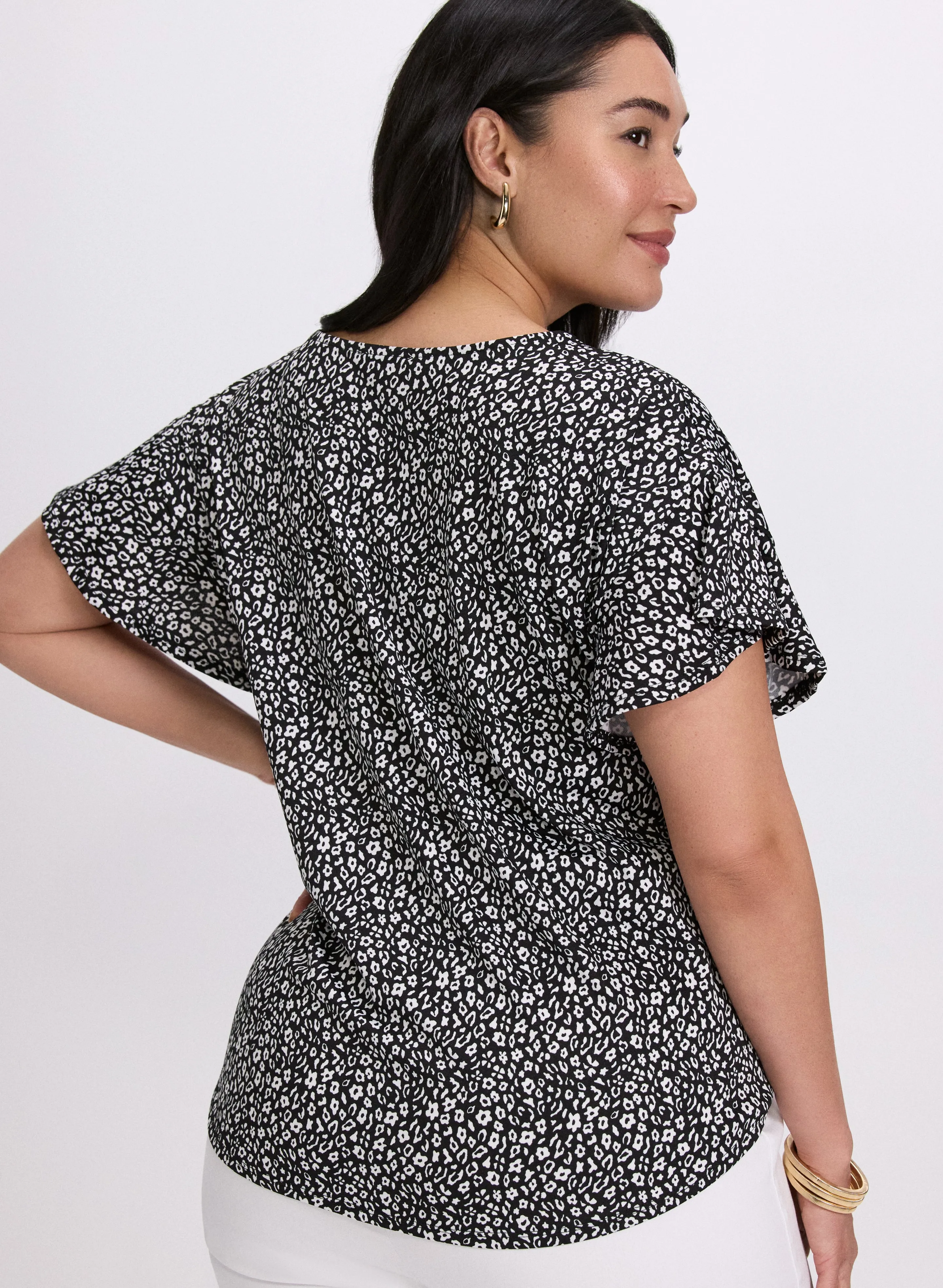 Floral Flutter Sleeve Top sold by Laura product image thumbnail 4