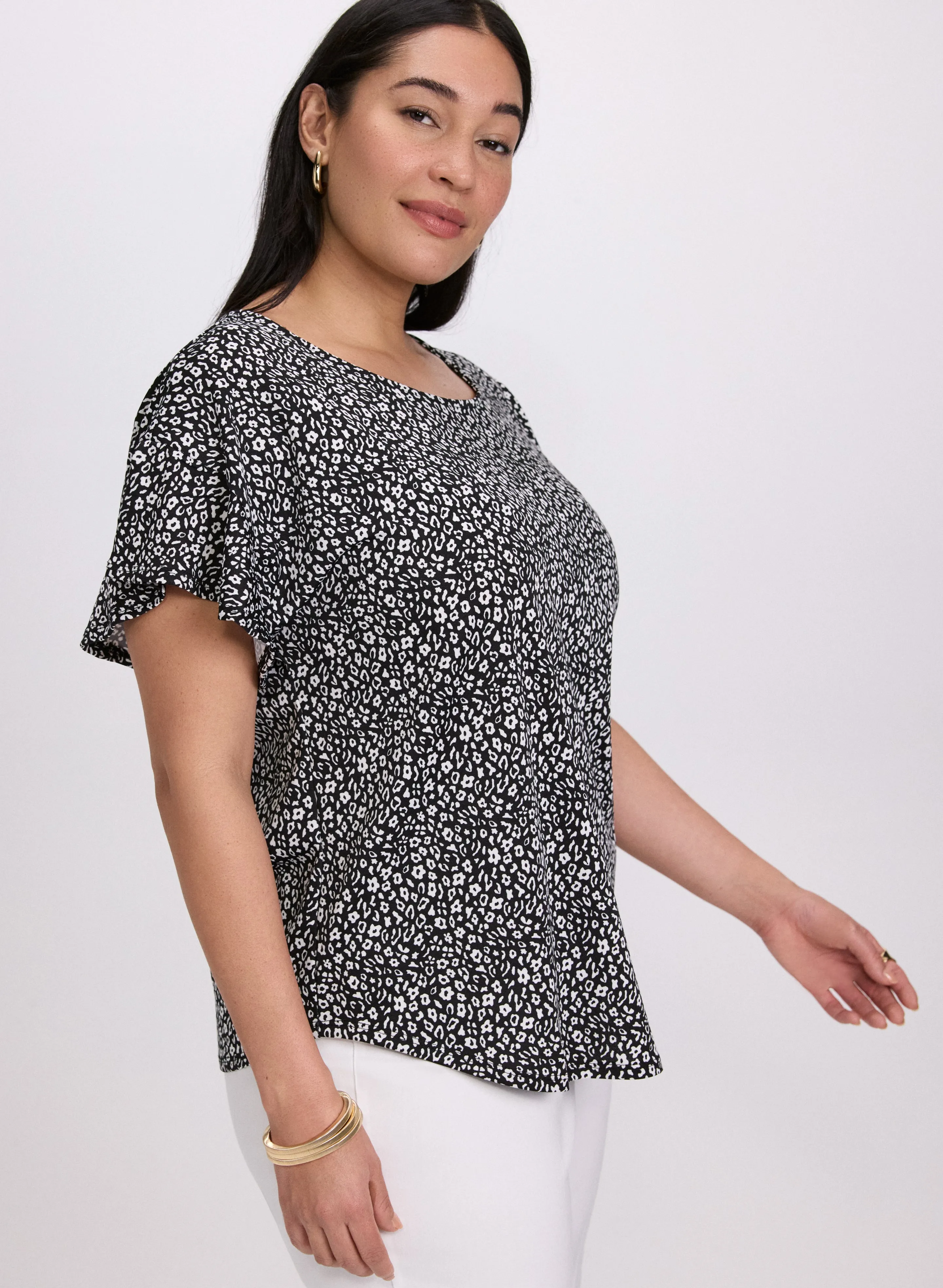 Floral Flutter Sleeve Top sold by Laura product image thumbnail 2