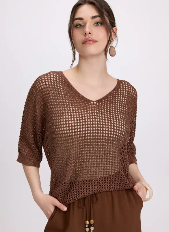 Lurex Open Knit Pullover sold by Laura