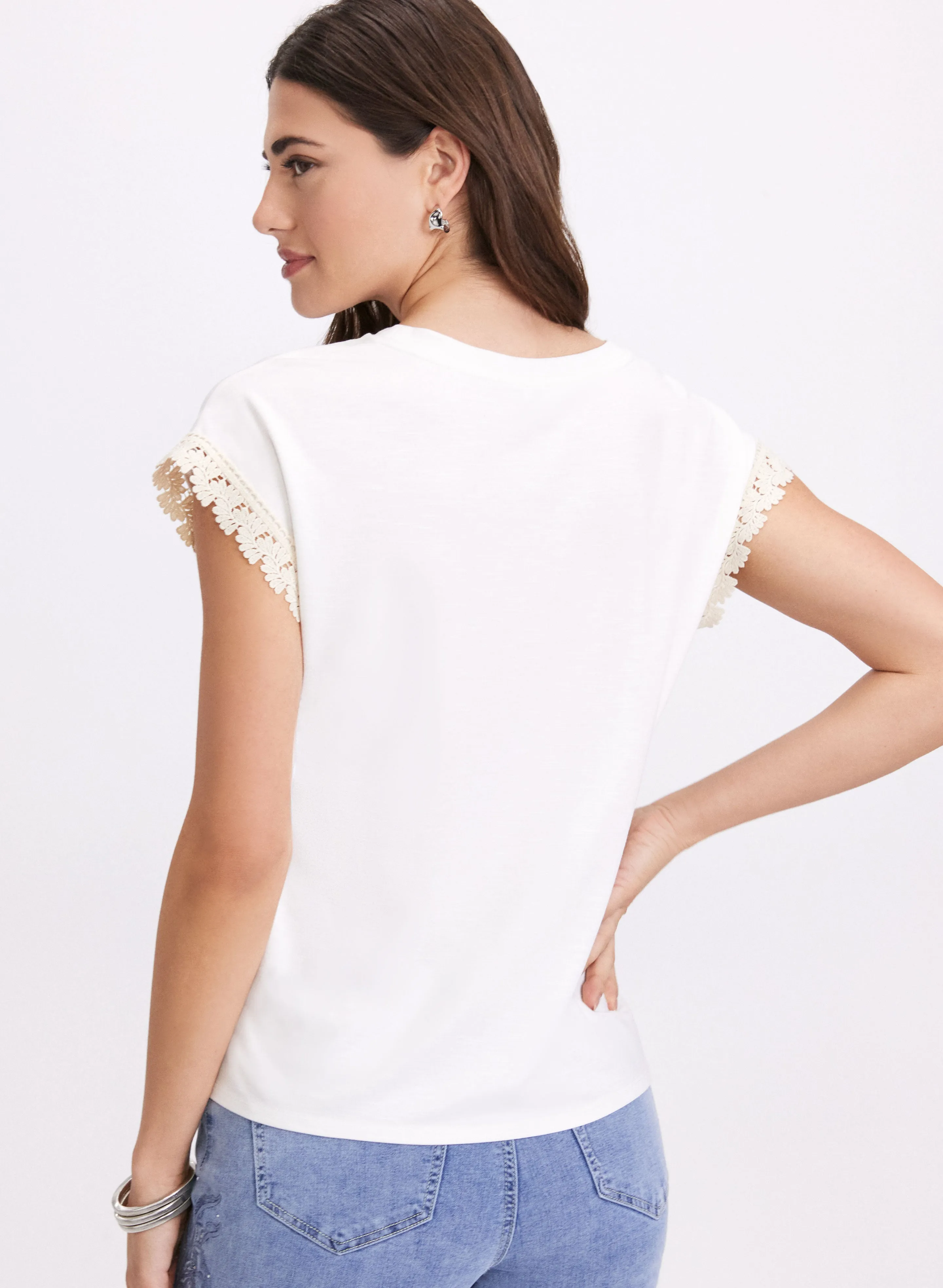 Crochet Trim T-Shirt sold by Laura product image thumbnail 3