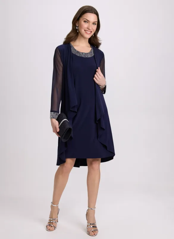 Rhinestone Embellished Dress & Jacket Set sold by Laura