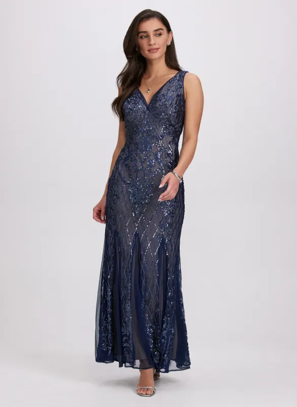 Sequin Embellished Mesh Dress sold by Laura