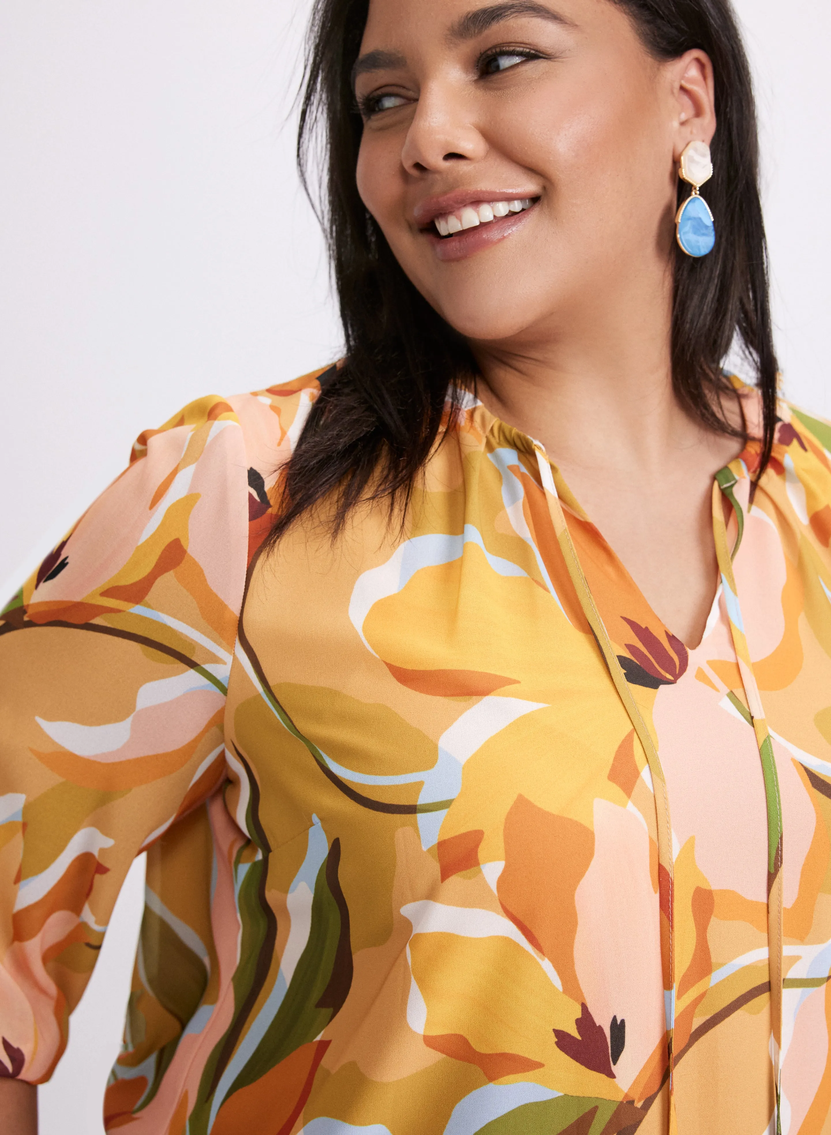 Floral Split Neck Blouse sold by Laura product image thumbnail 4