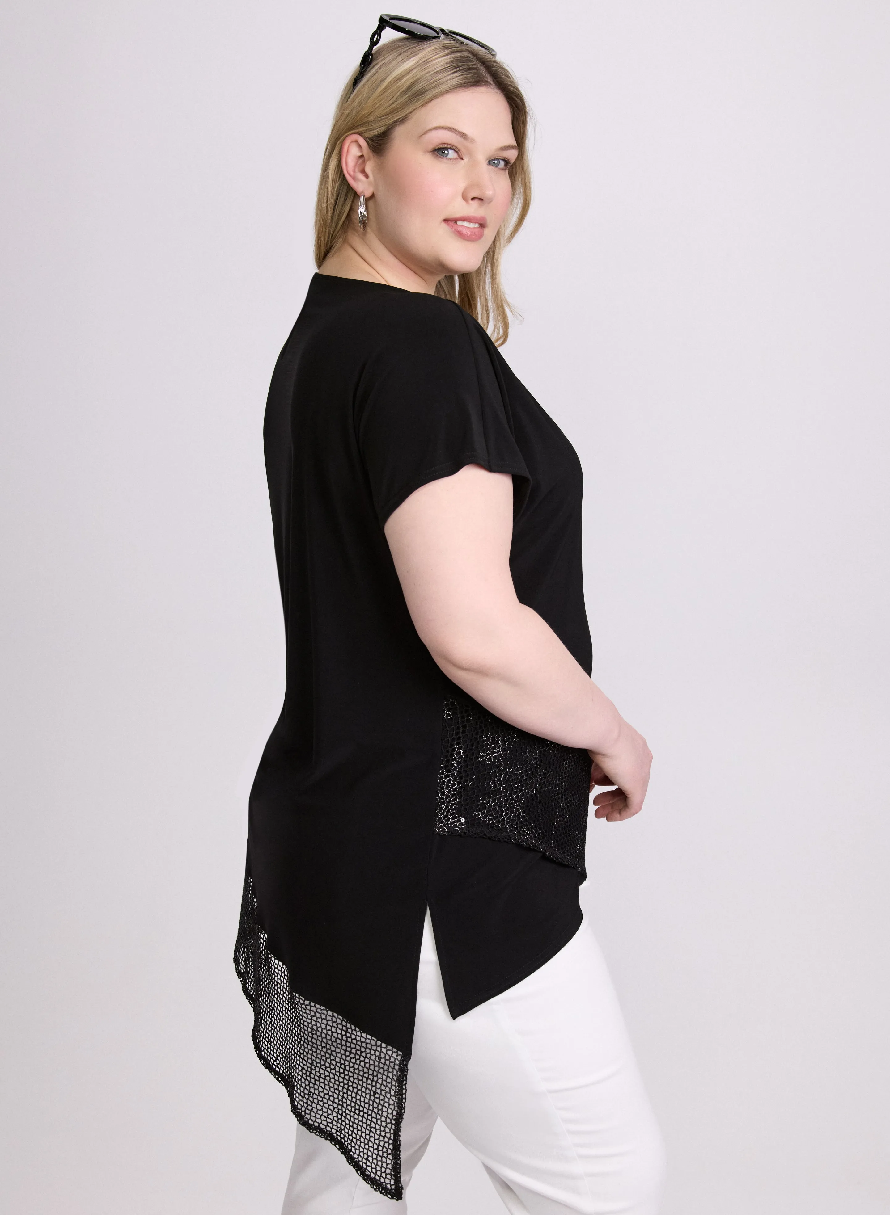 Joseph Ribkoff - Mesh Trim Tunic sold by Laura