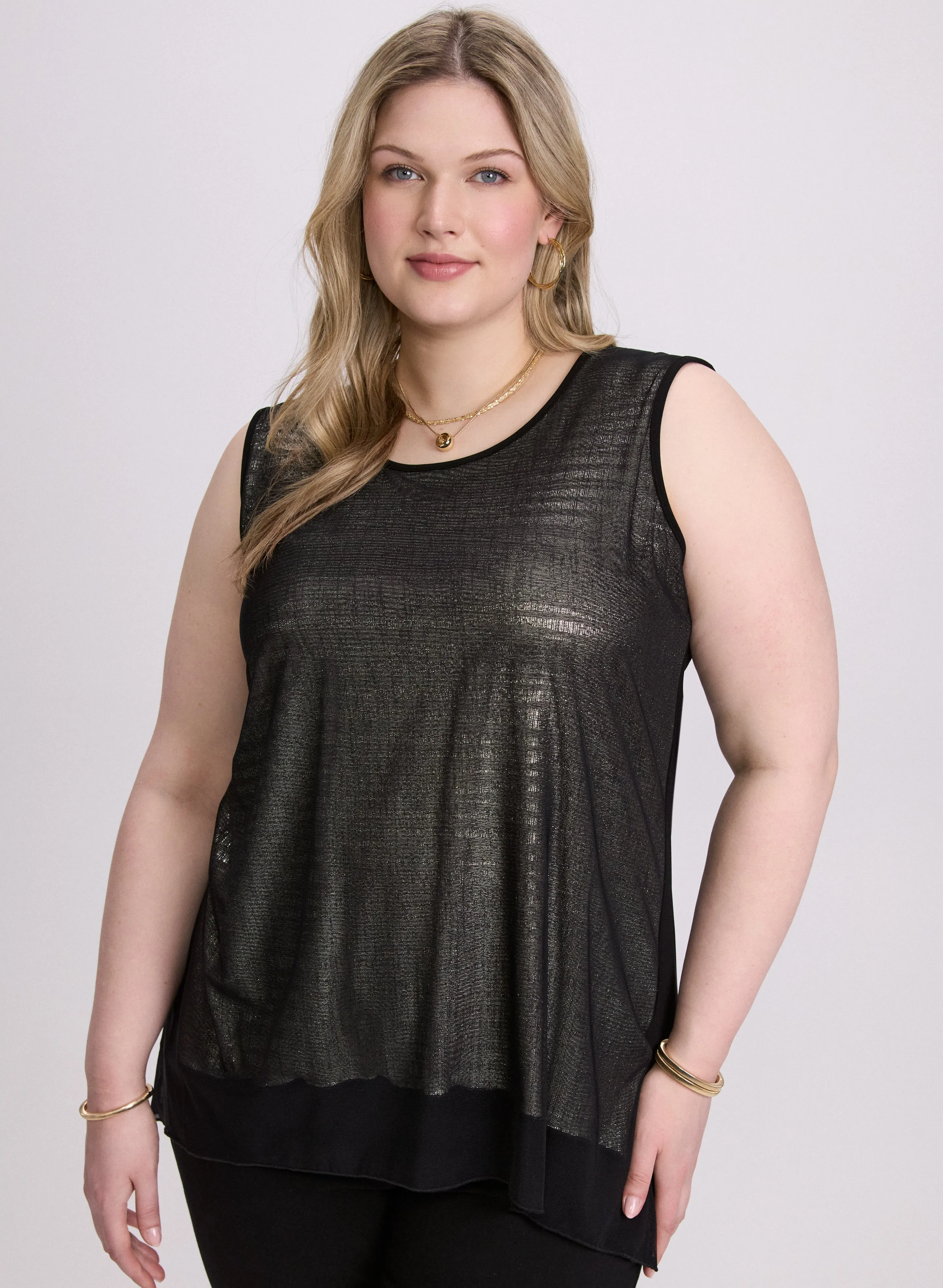Joseph Ribkoff - Layered Metallic Tank Top sold by Laura