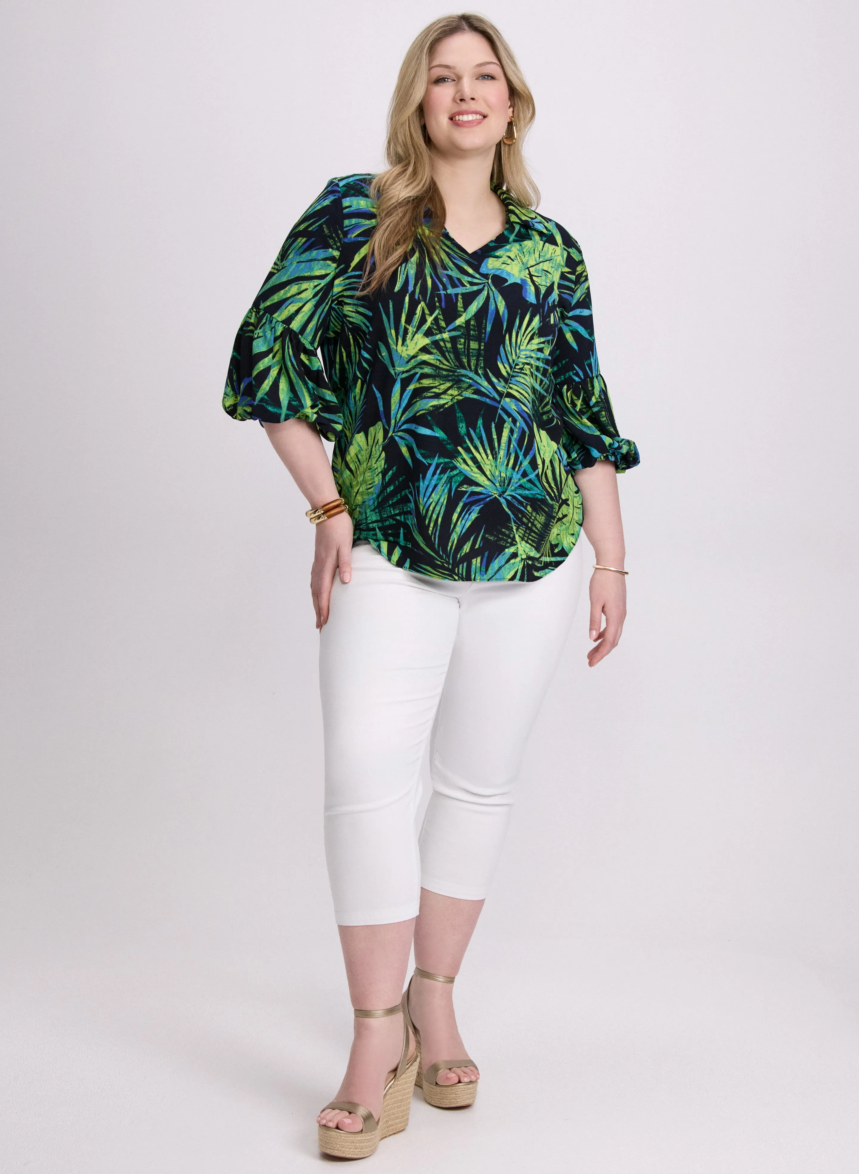 Joseph Ribkoff - Palm Print Blouse sold by Laura product image thumbnail 4
