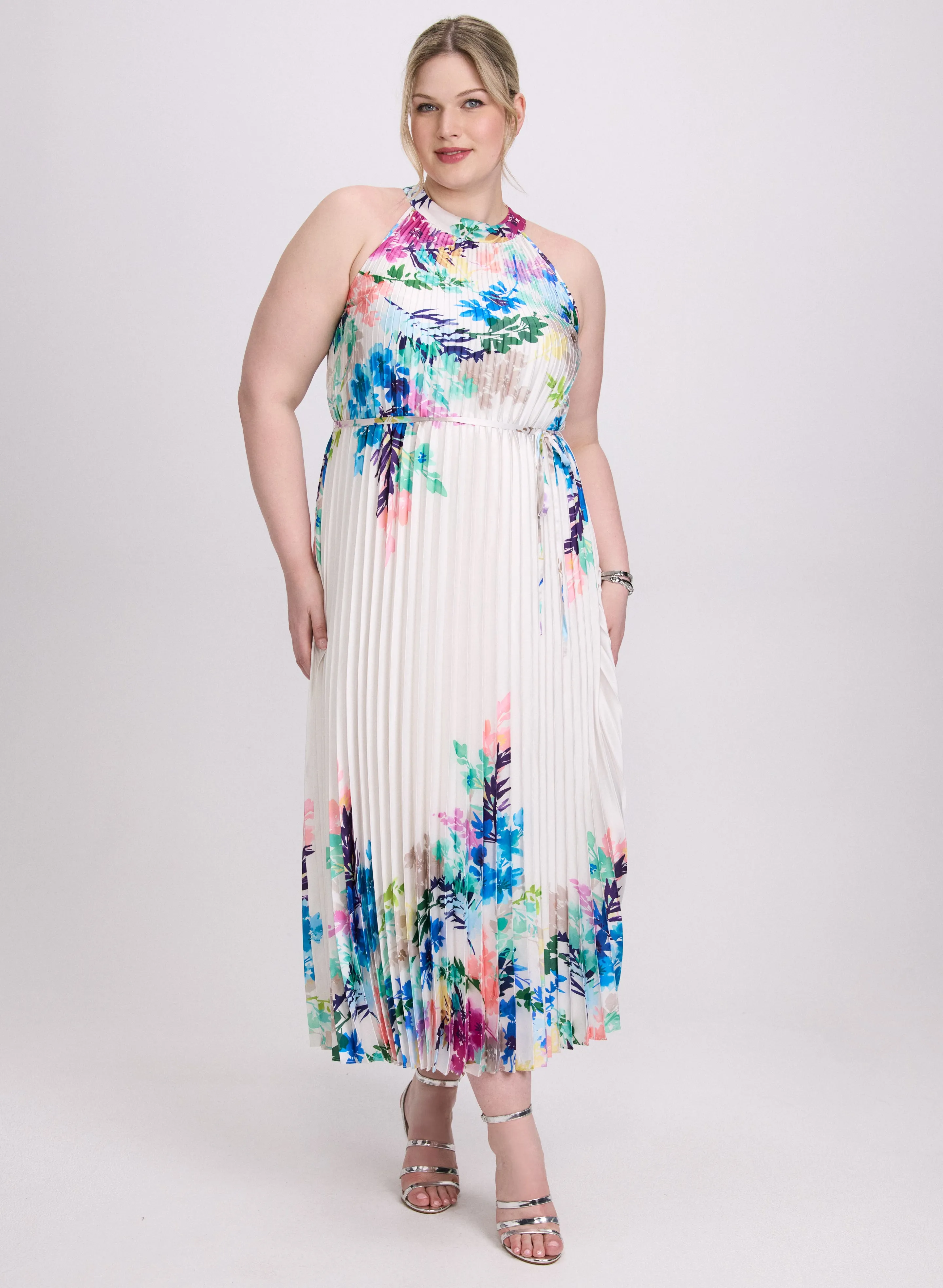 Joseph Ribkoff - Floral Plissé Dress sold by Laura