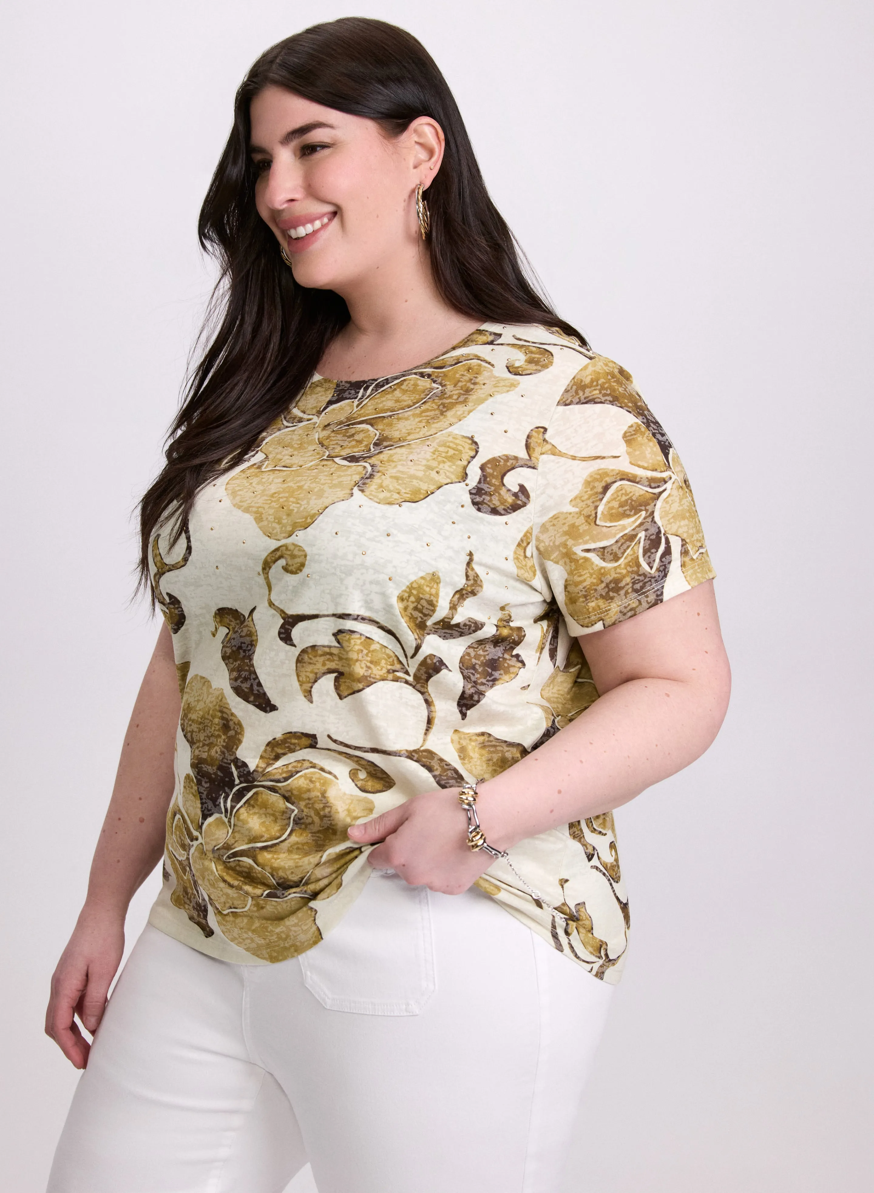 Floral Rhinestone T-Shirt sold by Laura product image thumbnail 2