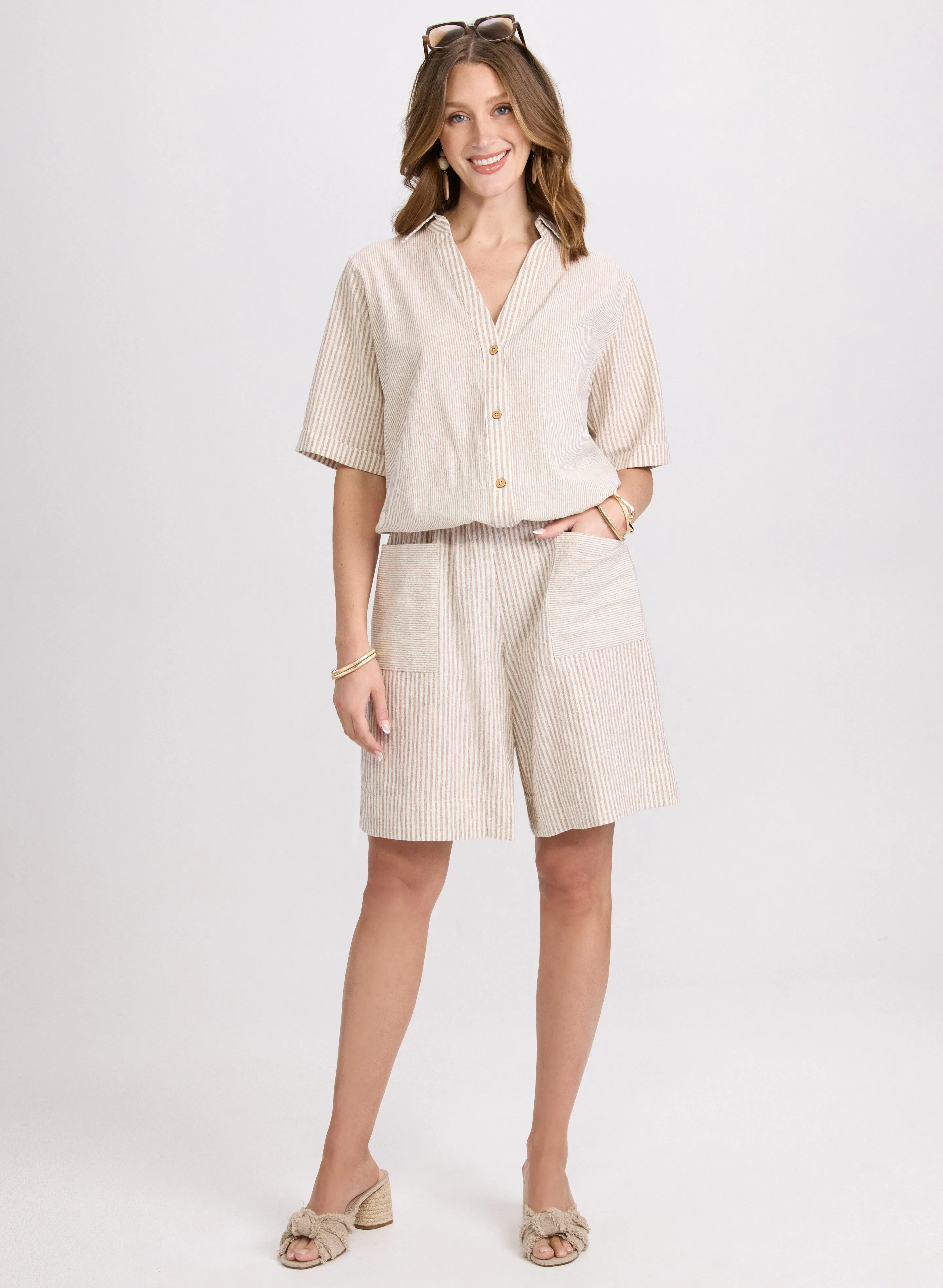 Striped Cotton Shorts sold by Laura product image thumbnail 4