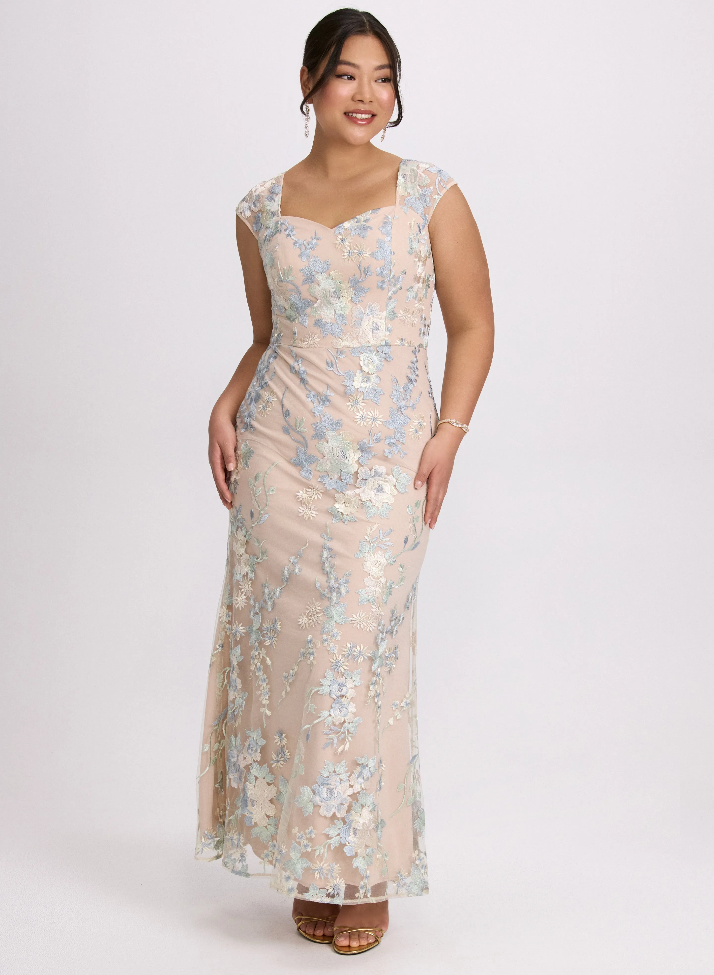 Floral Embroidered Tulle Dress sold by Laura