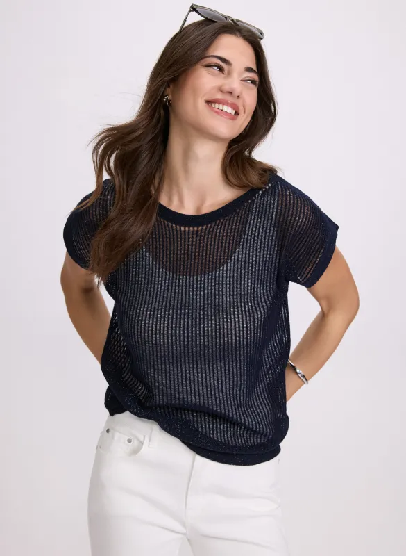 Metallic Knit Pullover sold by Laura