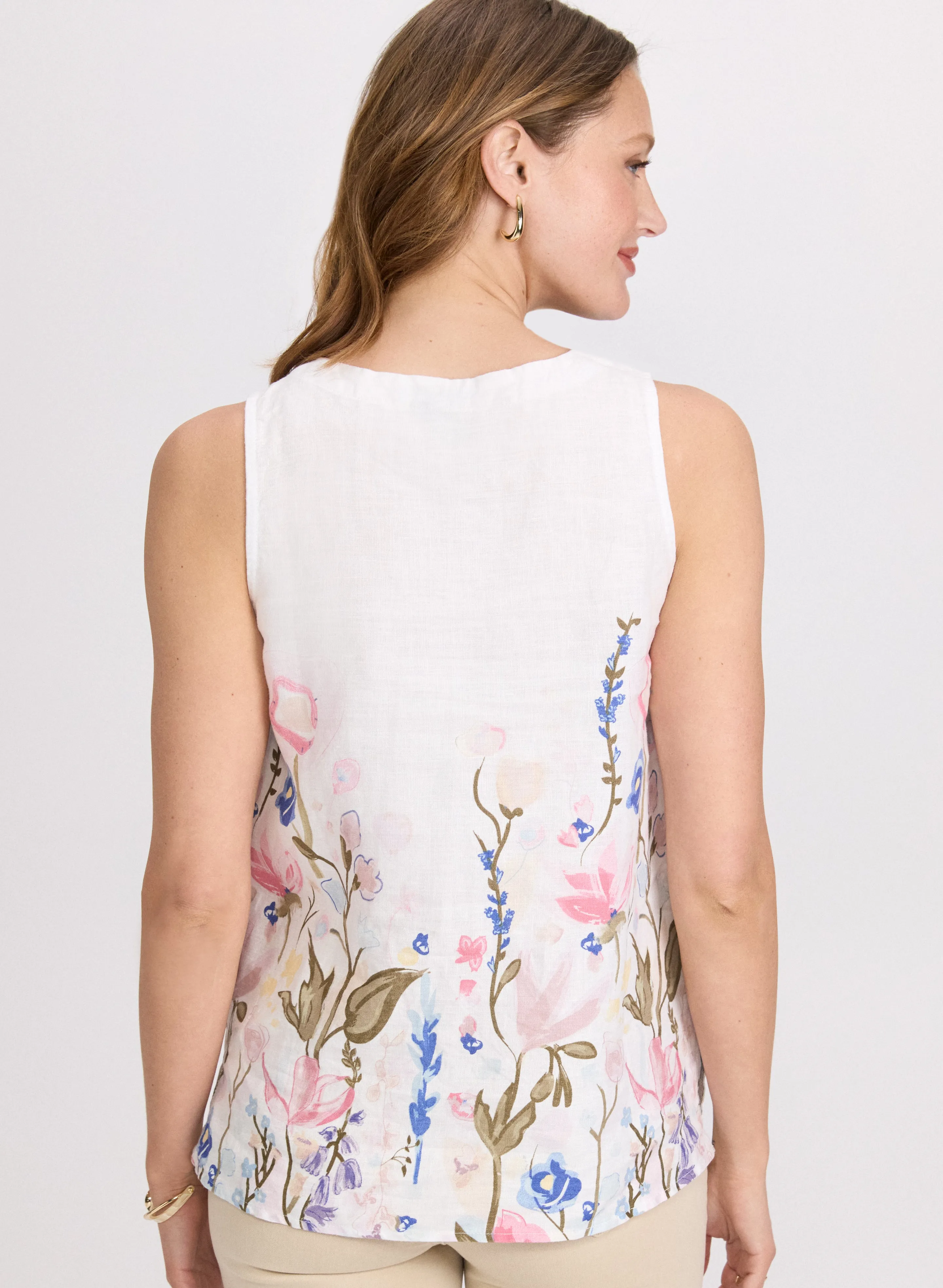 Sleeveless Floral Linen Blouse sold by Laura product image thumbnail 3