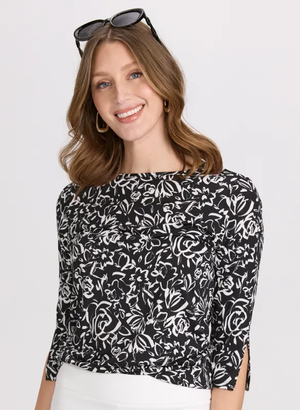 Sketch Floral Print Top sold by Laura
