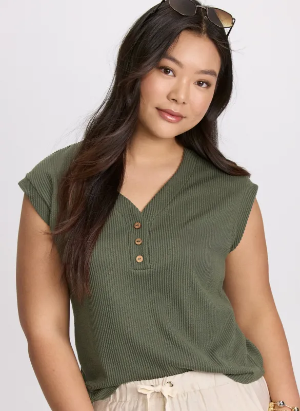 Knit Cap Sleeve Top sold by Laura