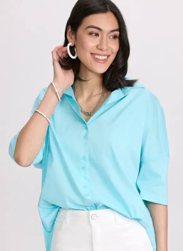 Cotton Button-Up Blouse sold by Laura