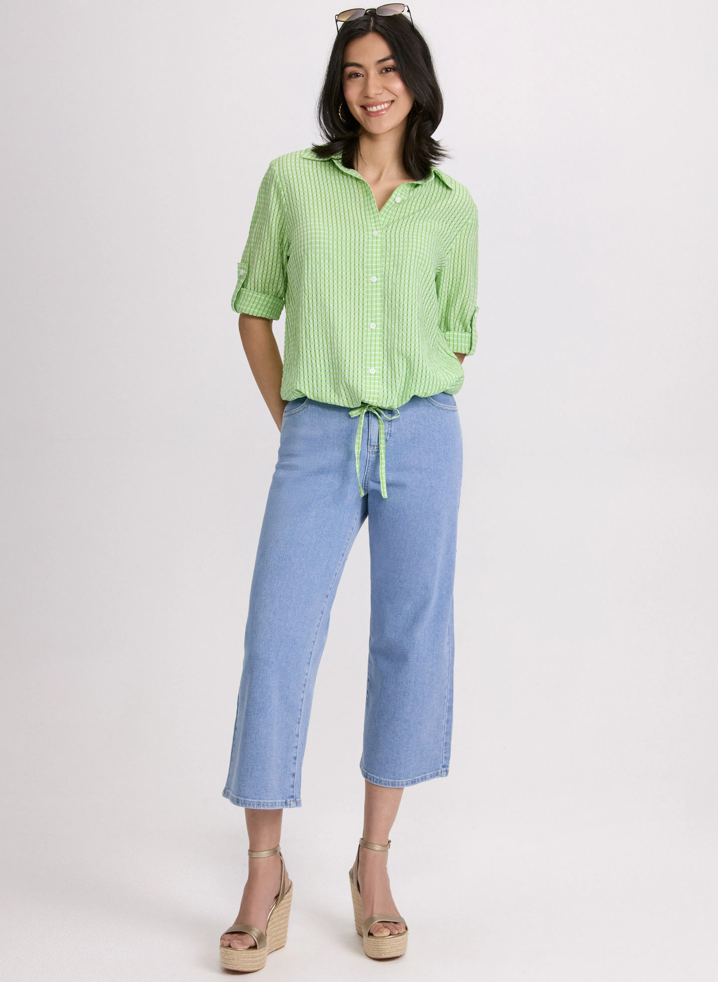 Textured Button-Down Blouse sold by Laura product image thumbnail 3