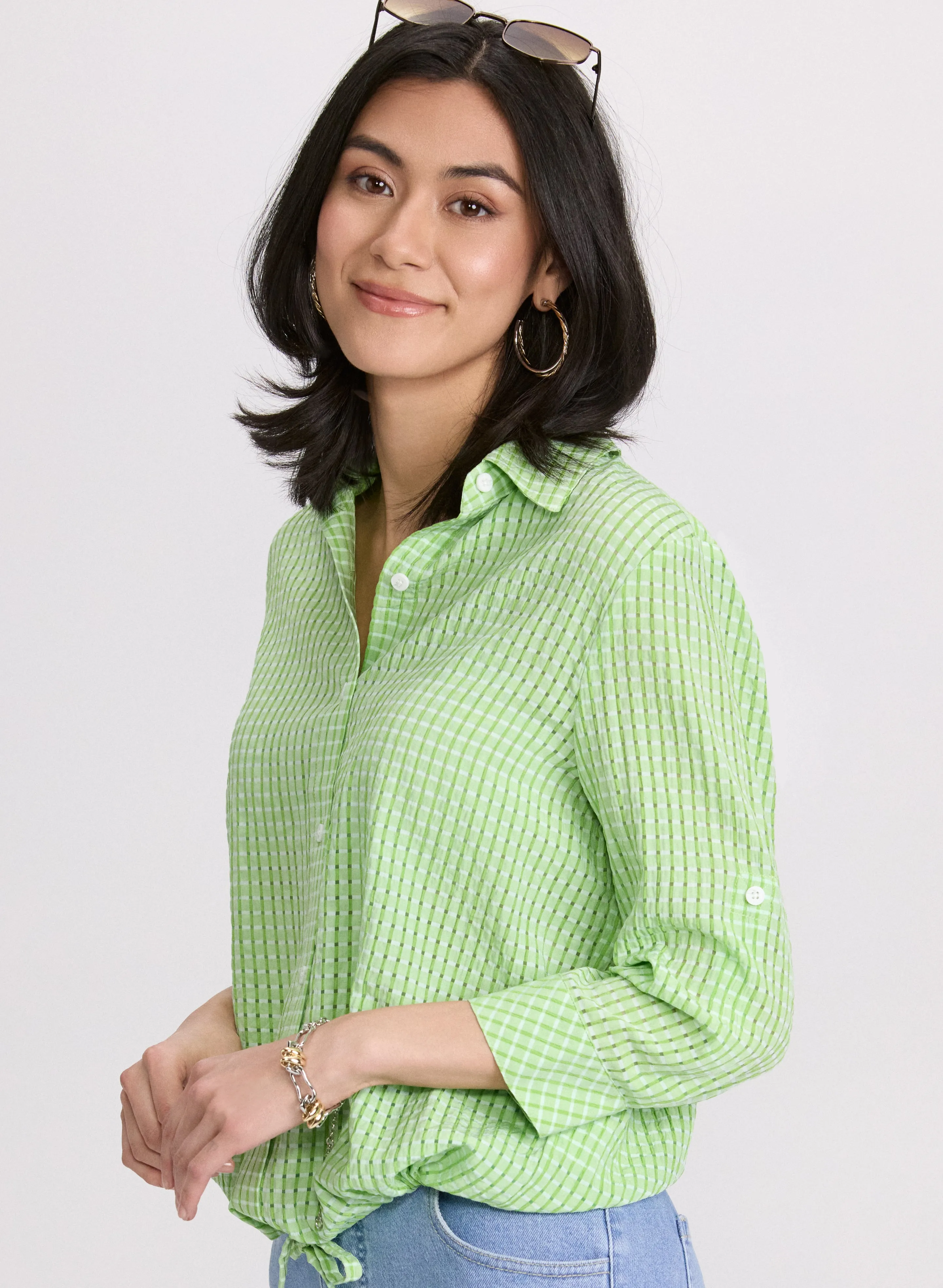 Textured Button-Down Blouse sold by Laura product image thumbnail 2