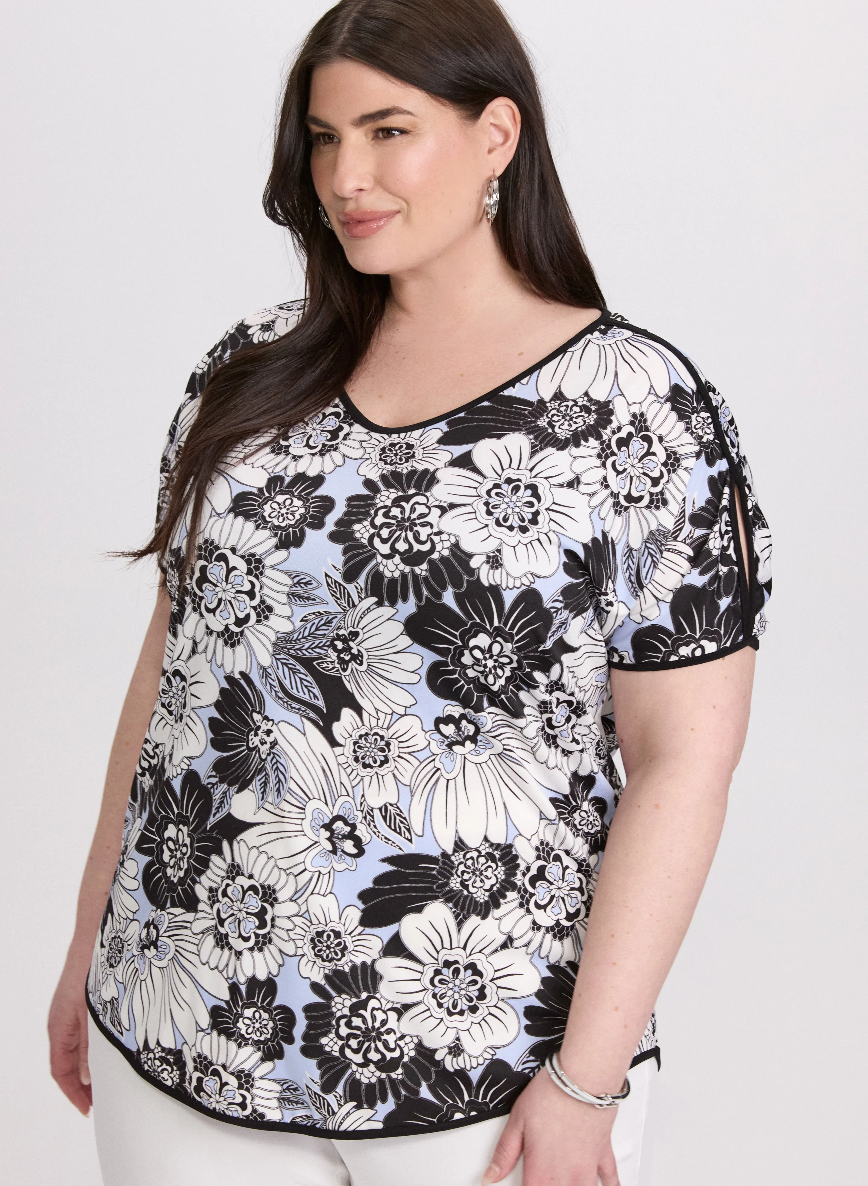 Floral Split Sleeve Top sold by Laura product image thumbnail 5