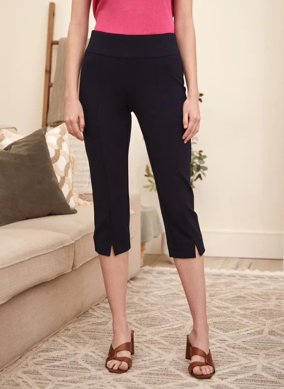 Pull-On Front Slit Capris sold by Laura