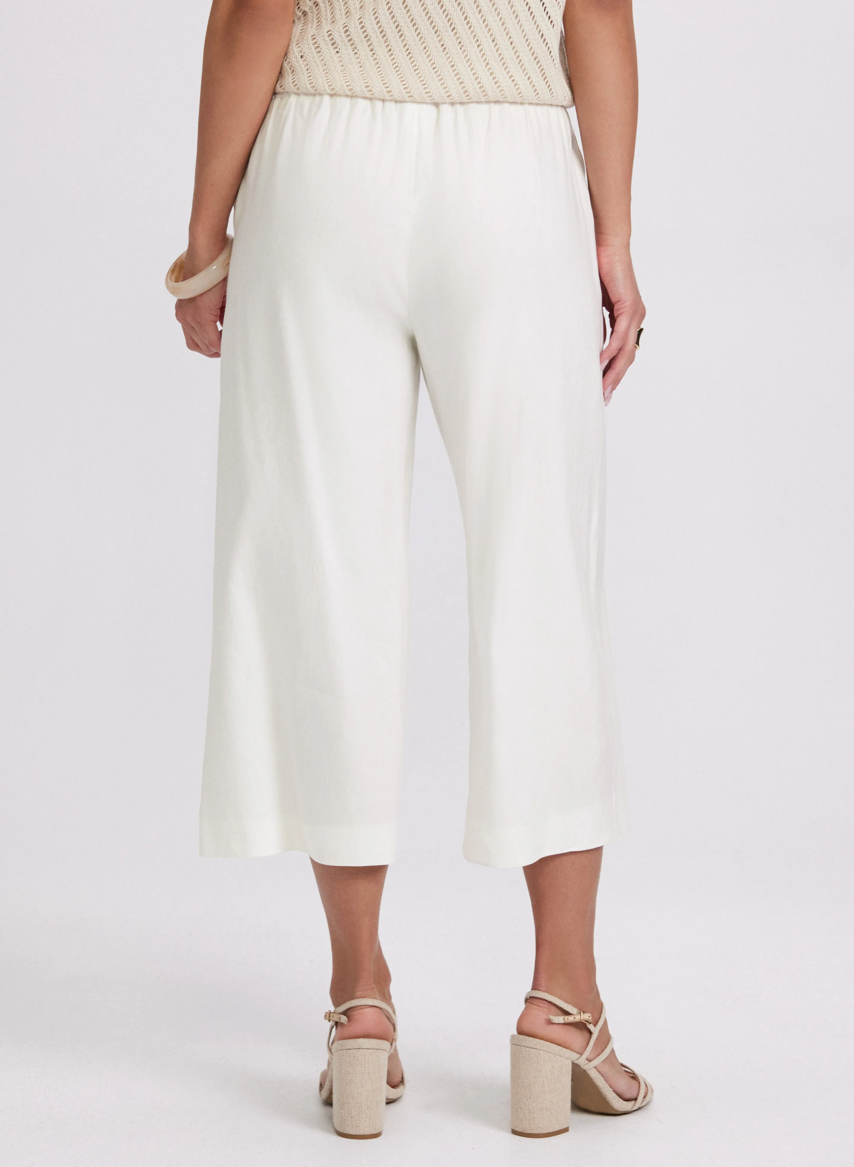 Linen-Blend Wide-Leg Capris sold by Laura product image thumbnail 3