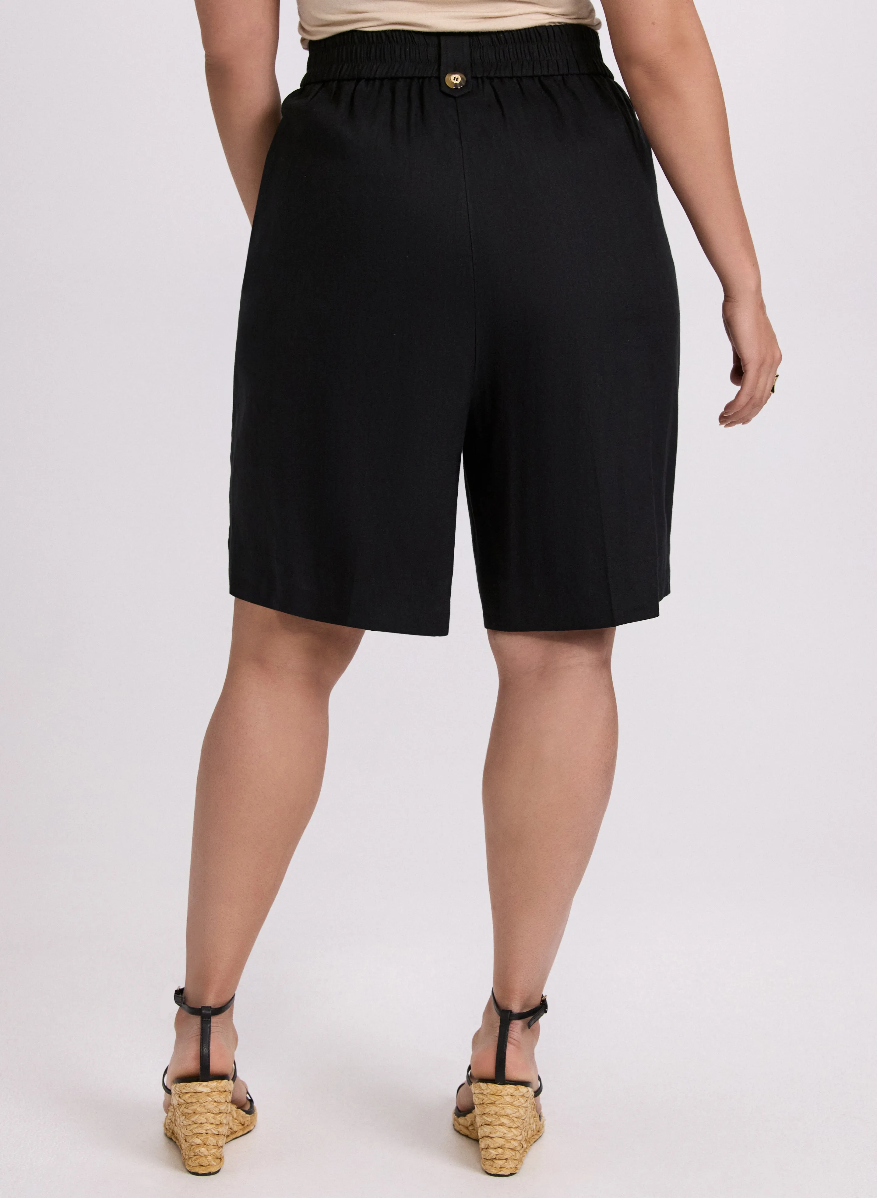 Stretch Linen-Blend Shorts sold by Laura product image thumbnail 3