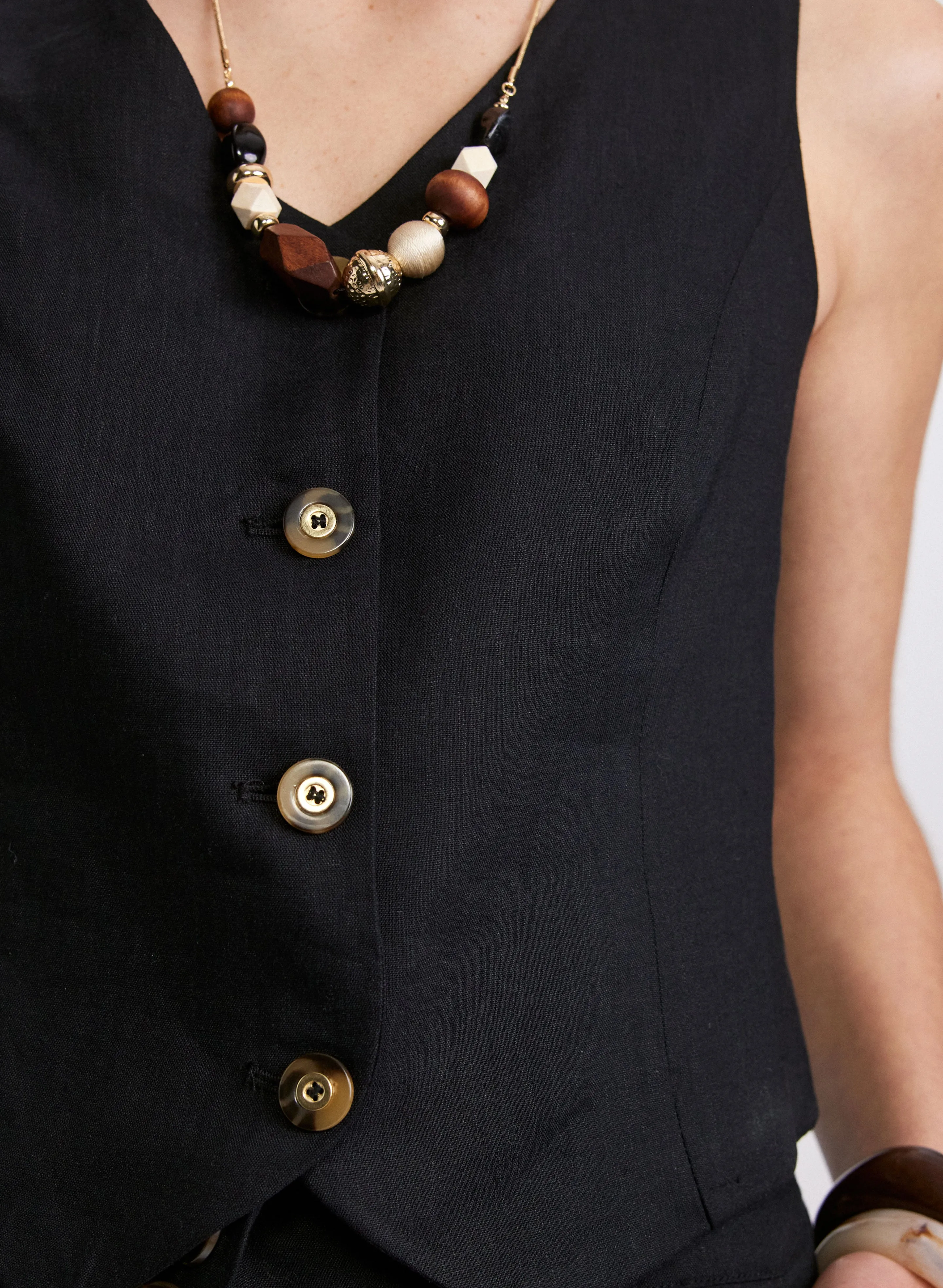 Linen-Blend Vest sold by Laura product image thumbnail 5