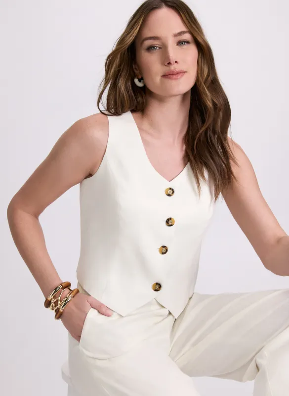 Linen-Blend Vest sold by Laura