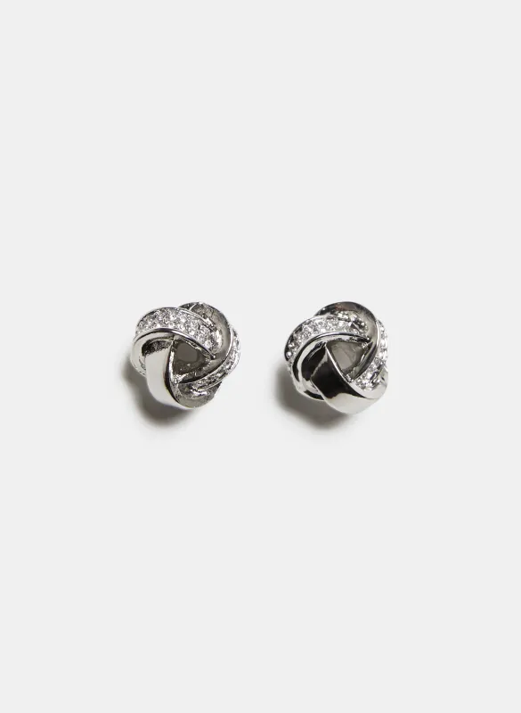Crystal Inset Knot Earrings sold by Laura