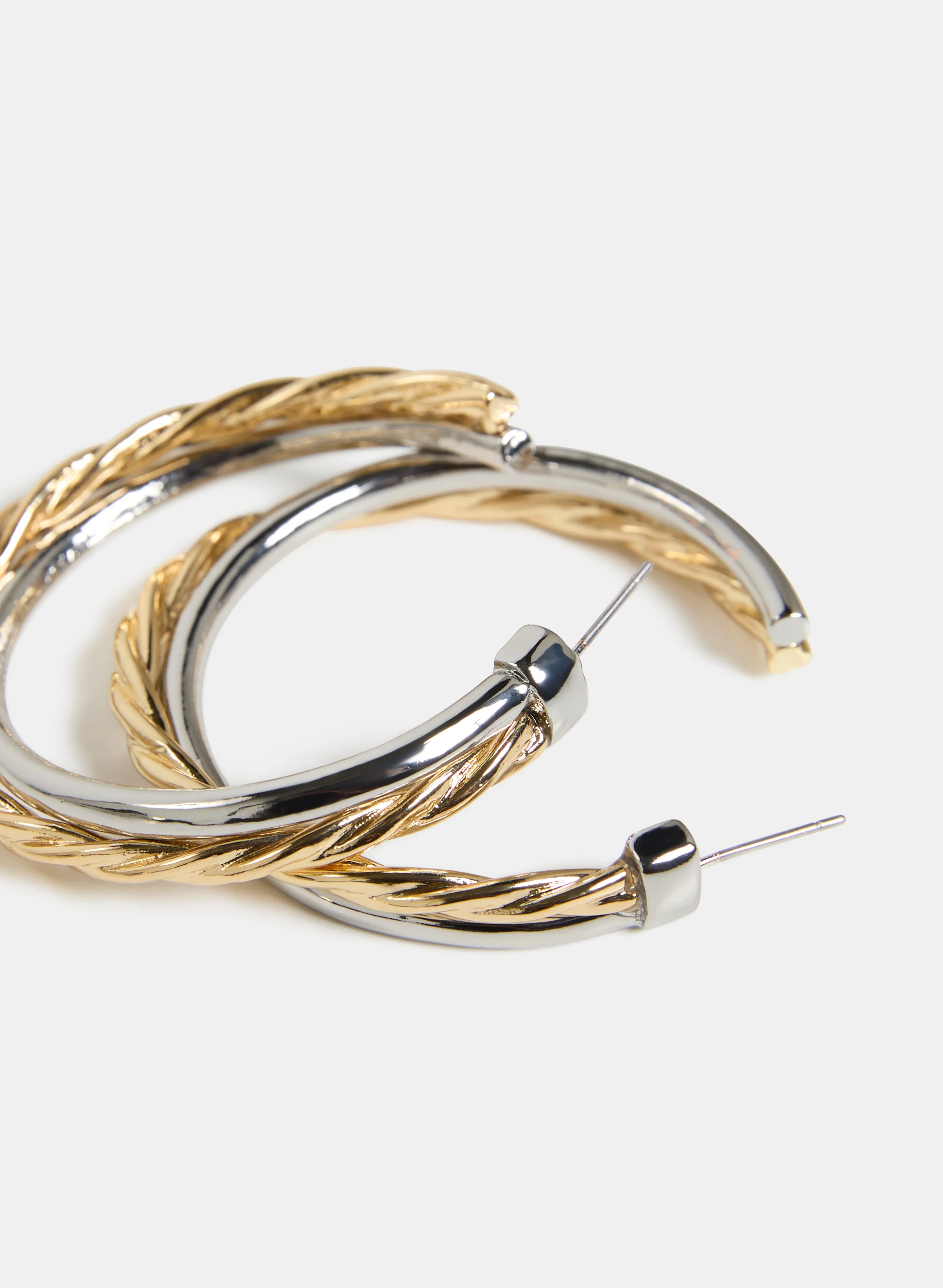 Two-Tone Hoop Earrings sold by Laura product image thumbnail 2