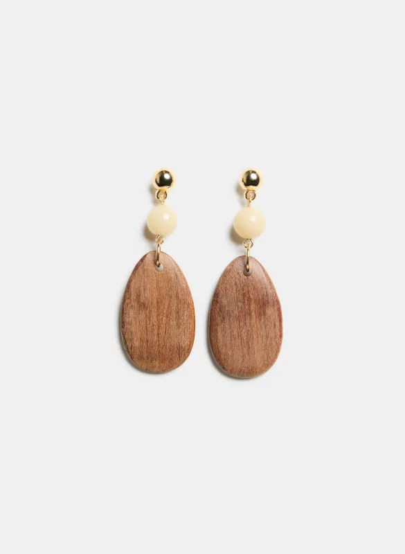 Wood Teardrop Earrings sold by Laura