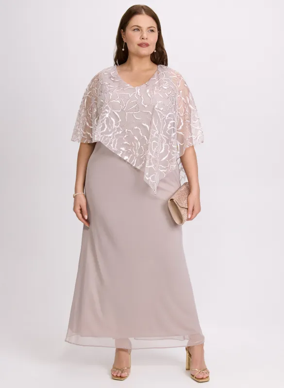 Mesh Capelet Dress sold by Laura