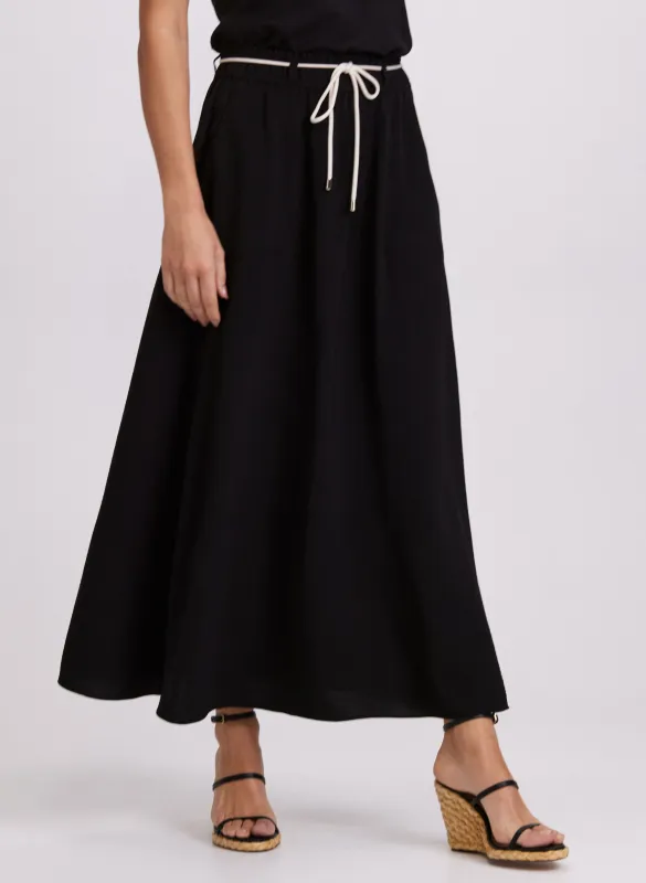 Drawstring Crinkled Maxi Skirt sold by Laura