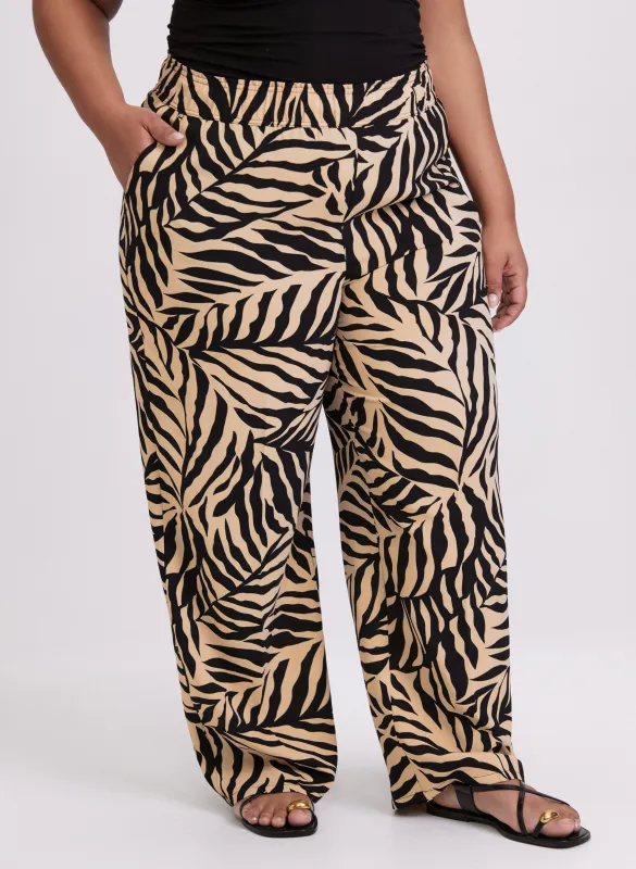 Olivia Palm Print Wide-Leg Pants sold by Laura