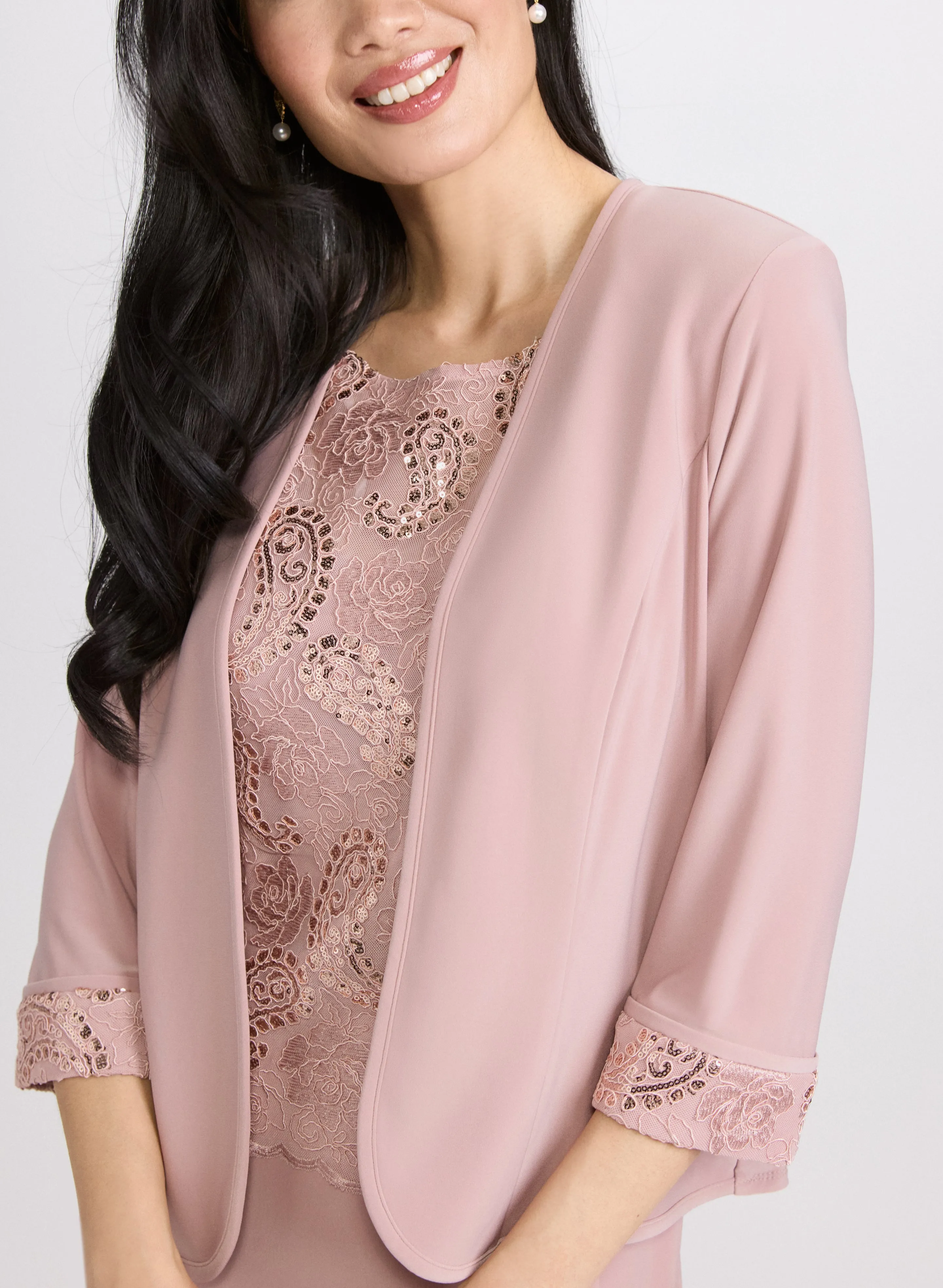 Sequin Embellished Dress & Jacket Set sold by Laura product image thumbnail 5