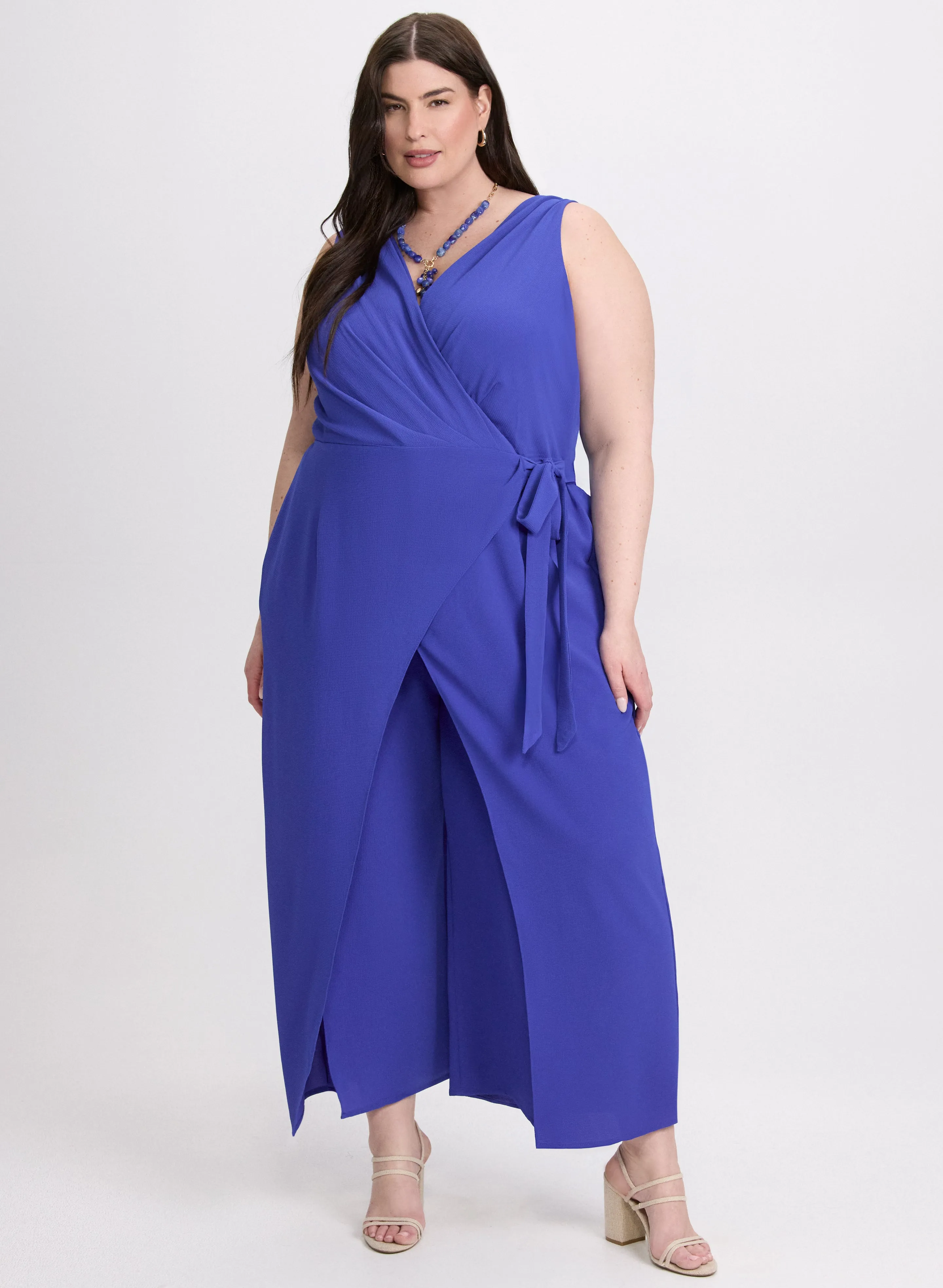 Faux-Wrap Jumpsuit sold by Laura
