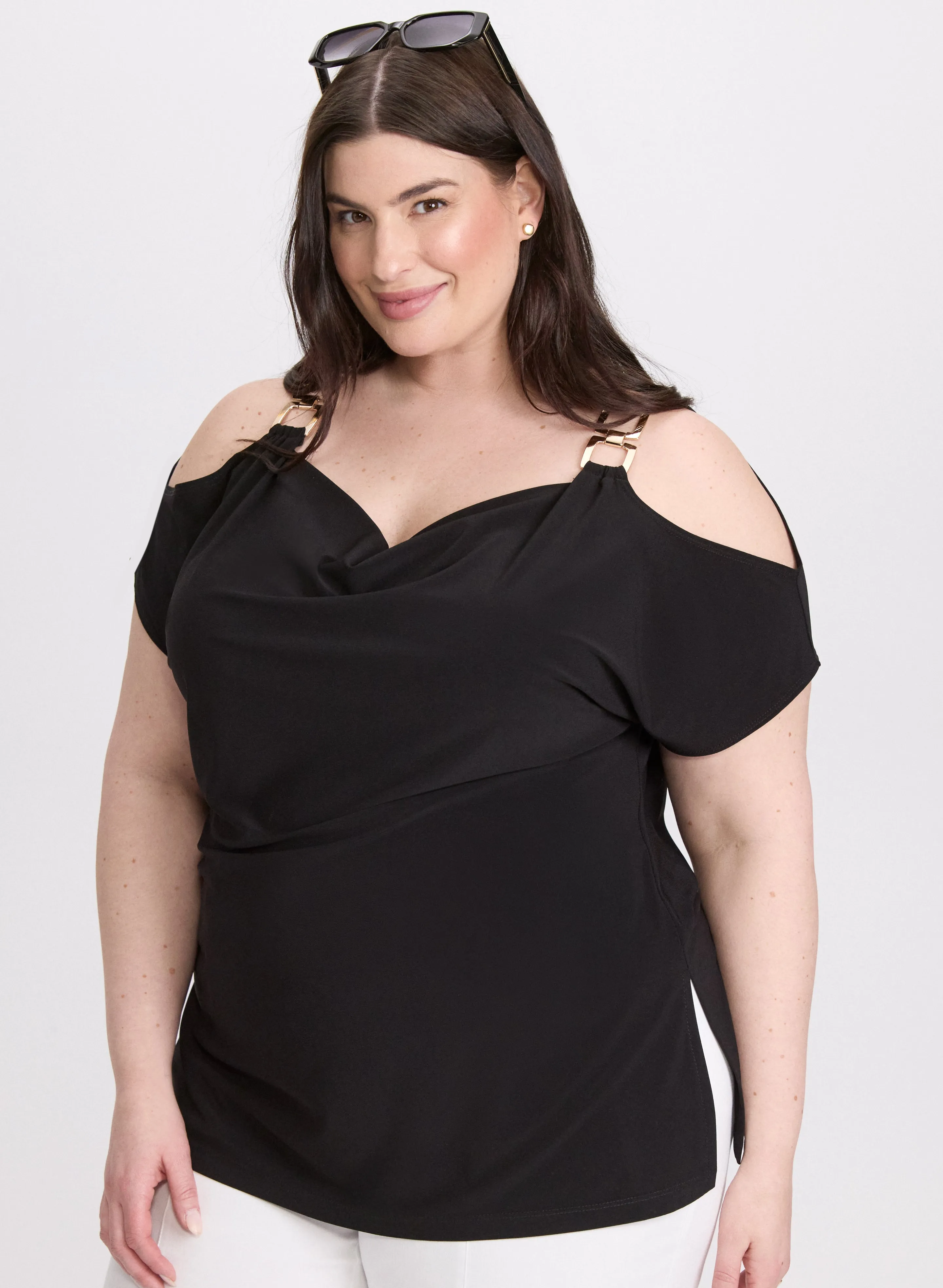 Chain Link Cold-Shoulder Top sold by Laura