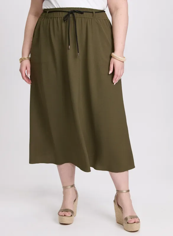 Drawstring Crinkled Maxi Skirt sold by Laura