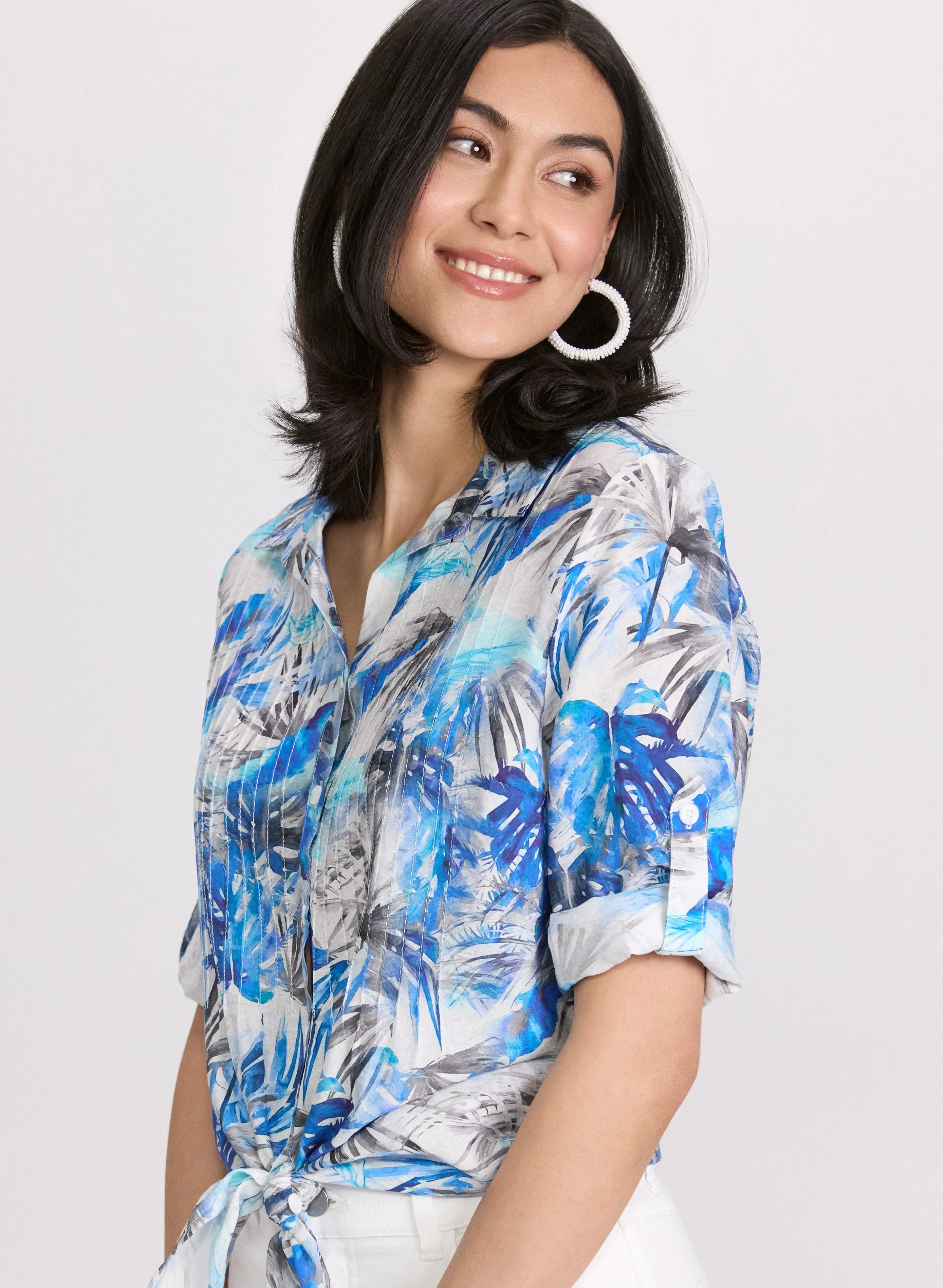 Palm Leaf Print Blouse sold by Laura